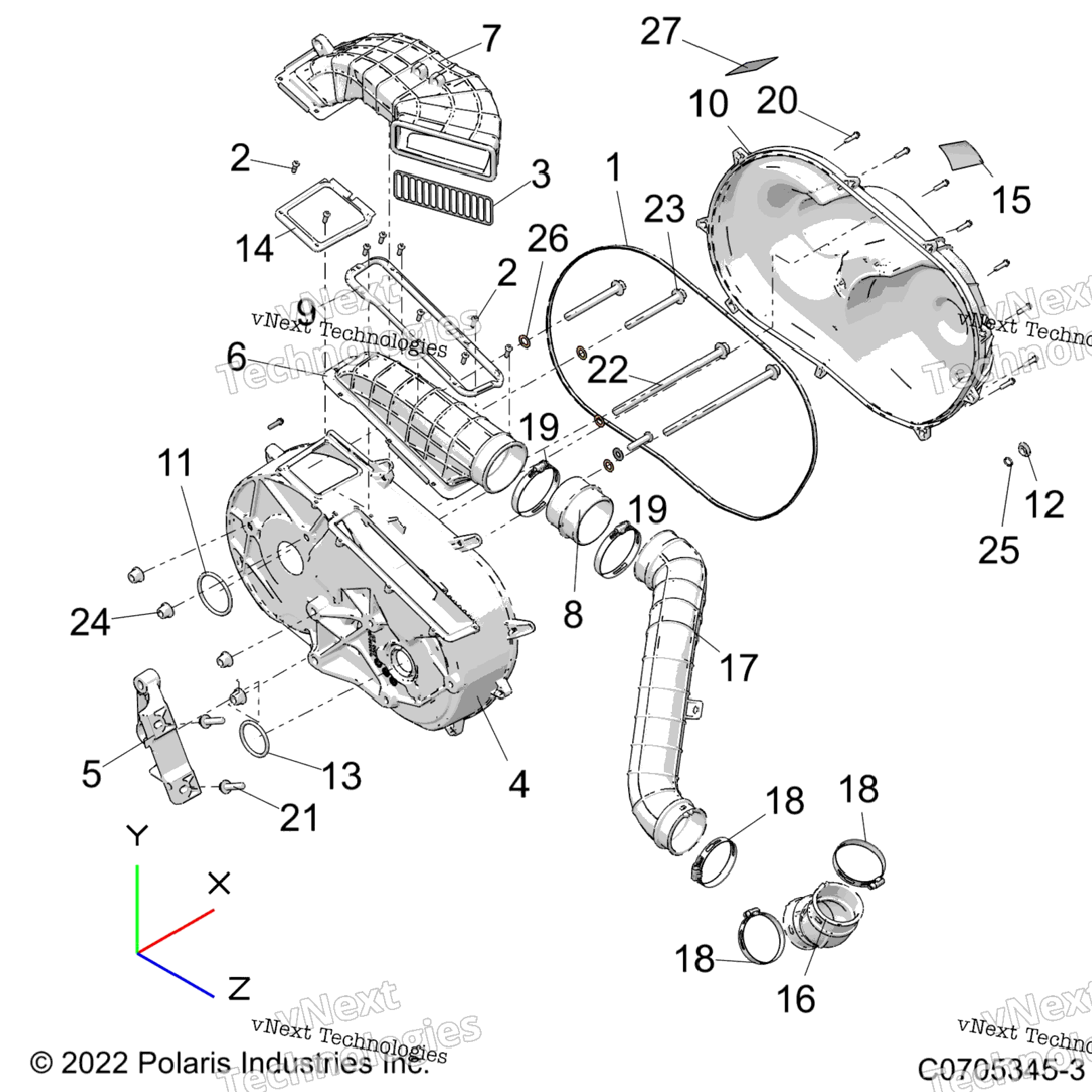 Drive Train, Clutch Cover And Ducting