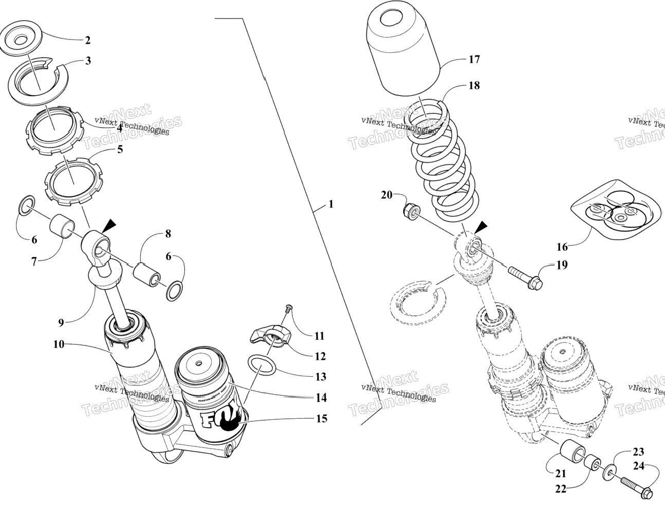 Rear Suspension Front Arm Shock Absorber