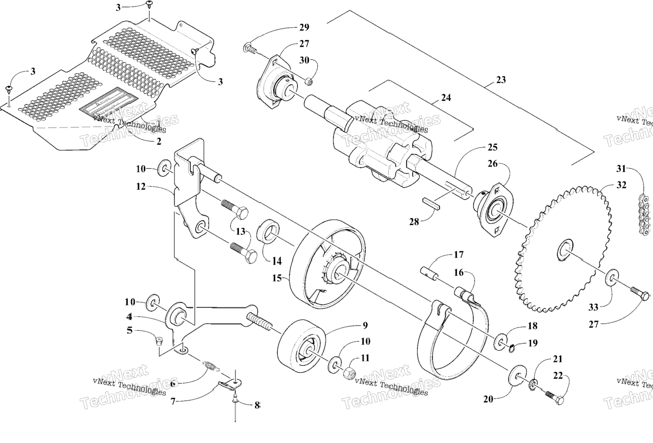 Drive Train Shaft And Brake