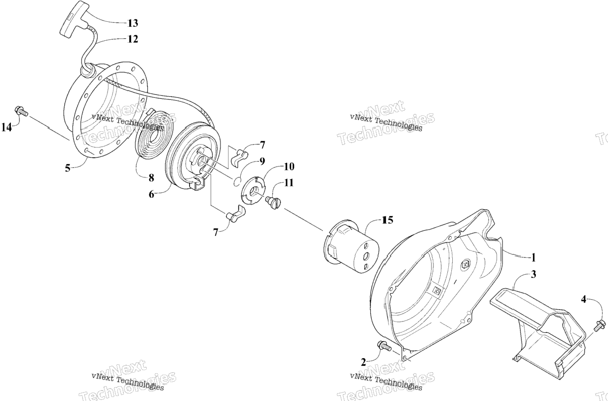 Engine - Recoil Starter And Air Shroud