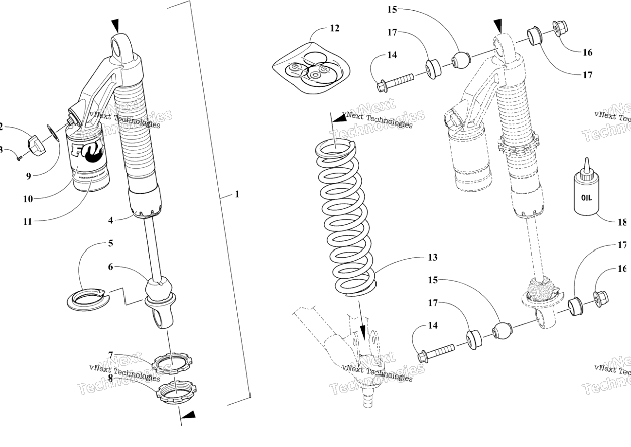 Front Suspension Shock Absorber Assembly