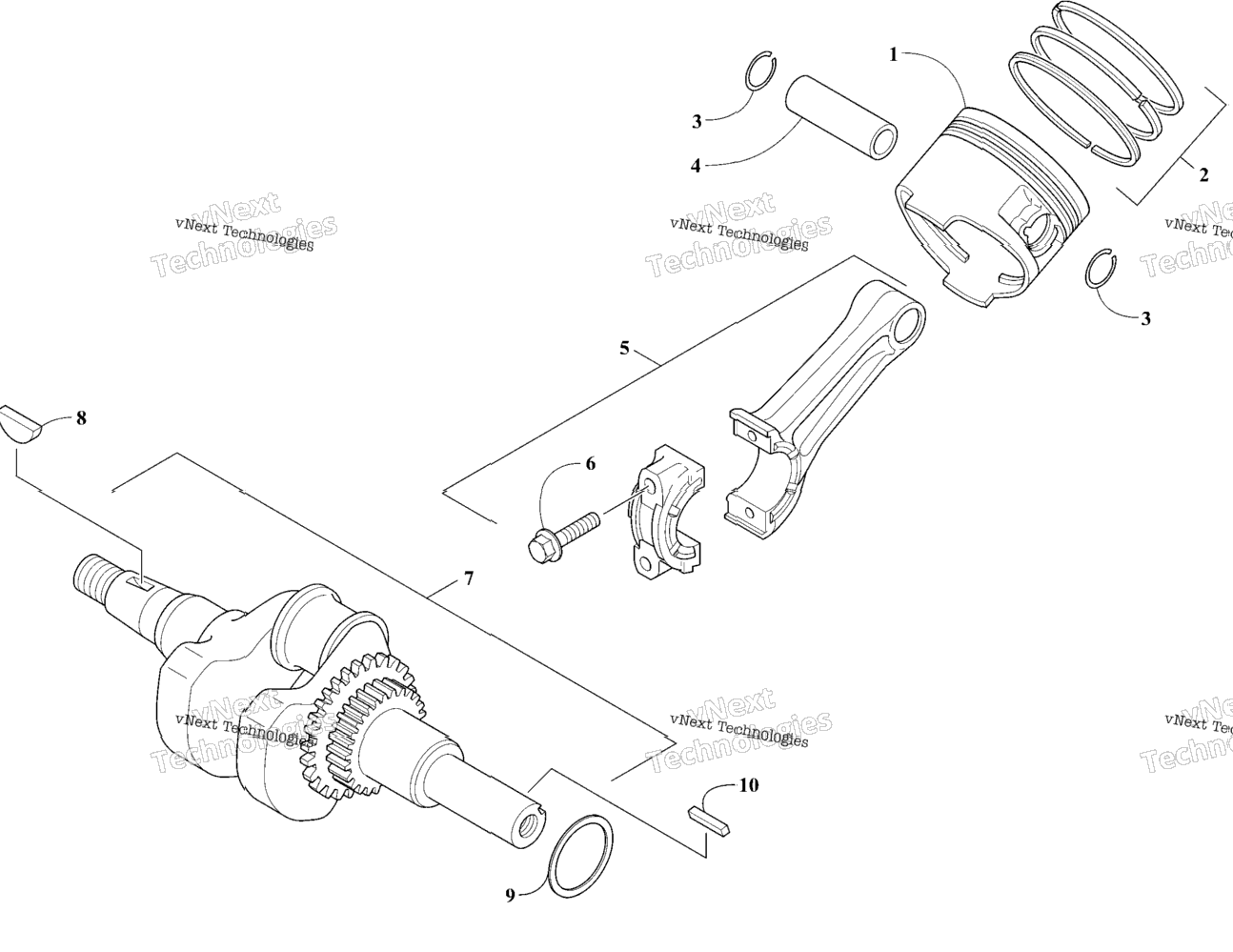 Engine - Piston And Crankshaft