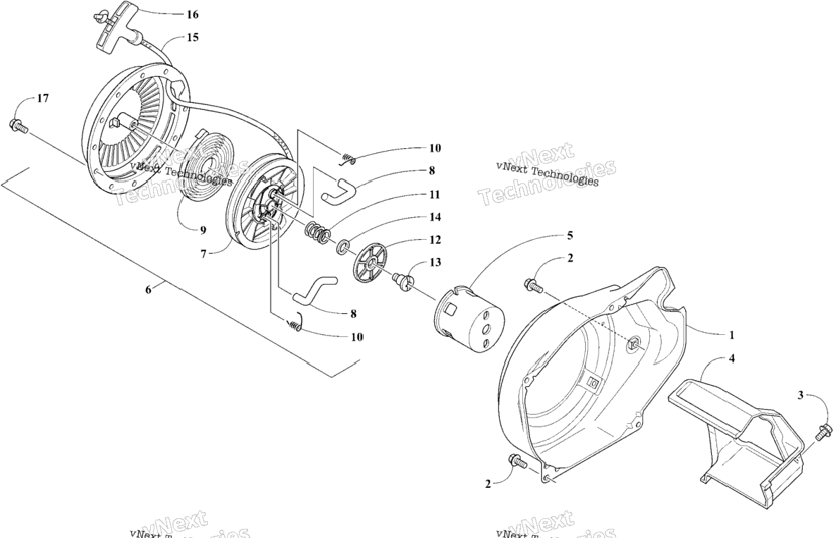 Engine - Recoil Starter And Air Shroud