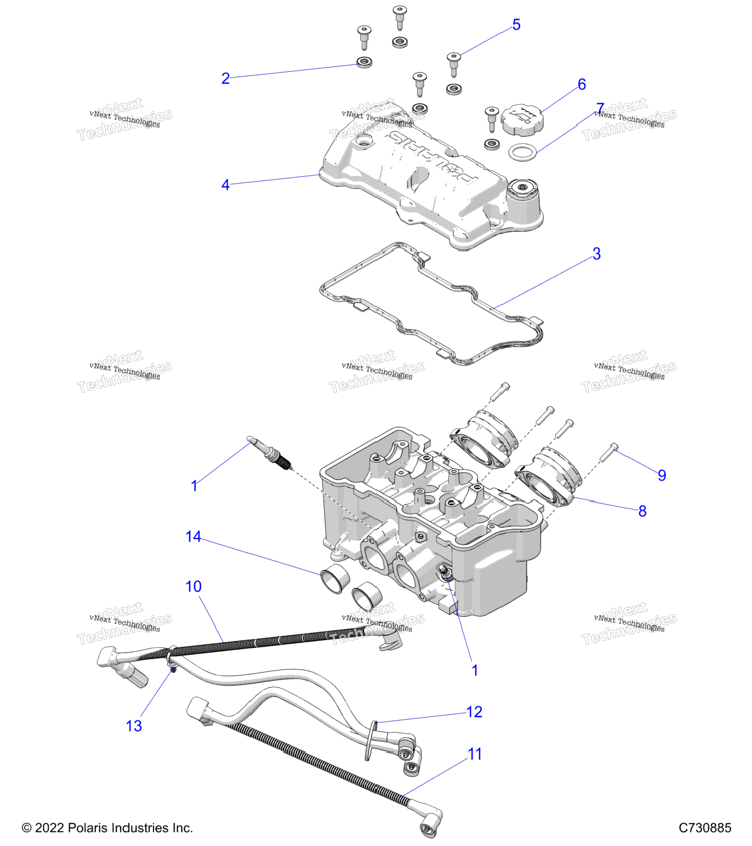 Engine, Throttle Body And Valve Cover