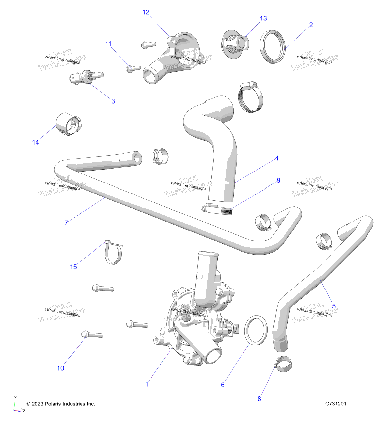 Engine, Waterpump And Bypass