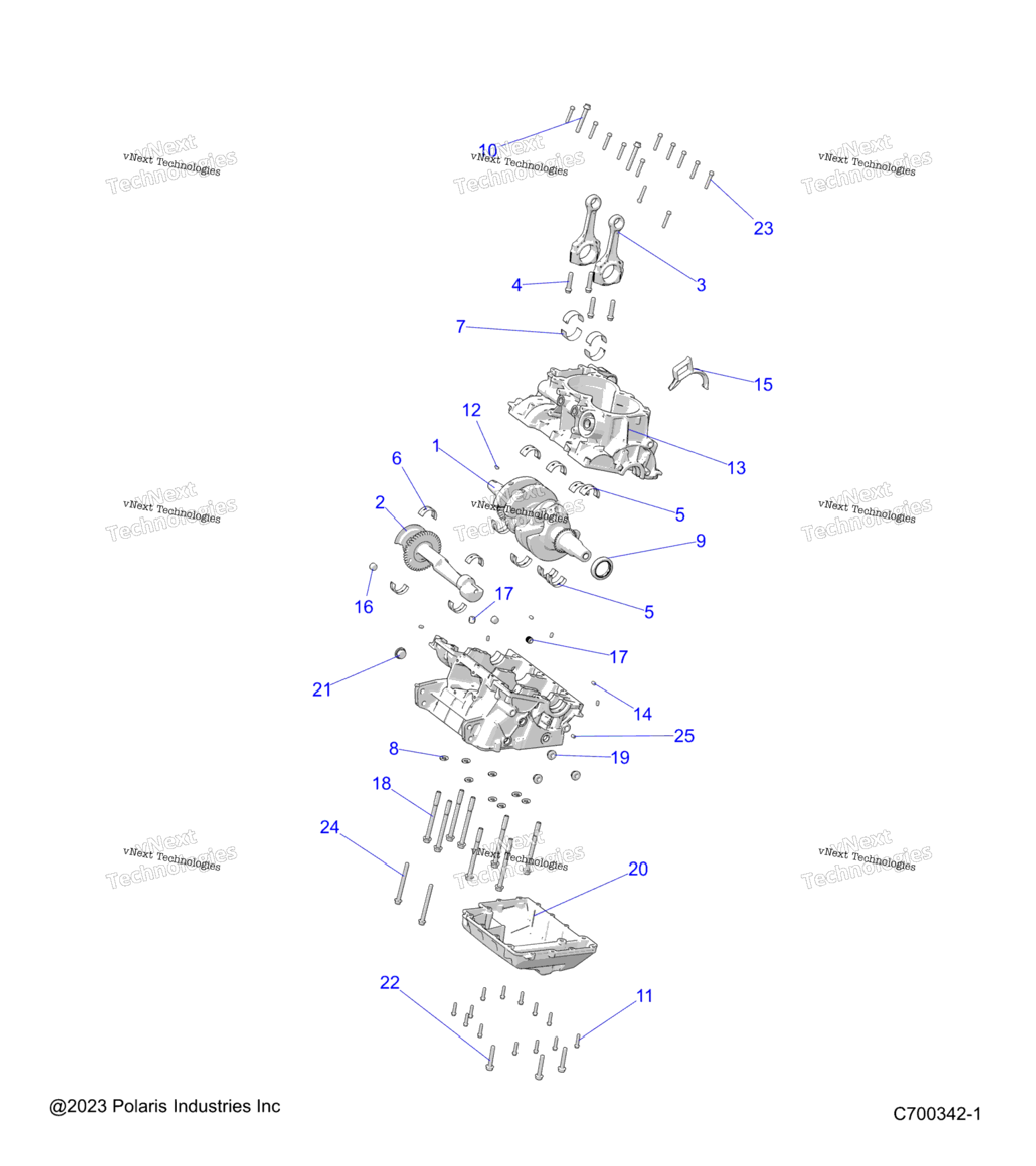 Engine, Crankcase And Crankshaft