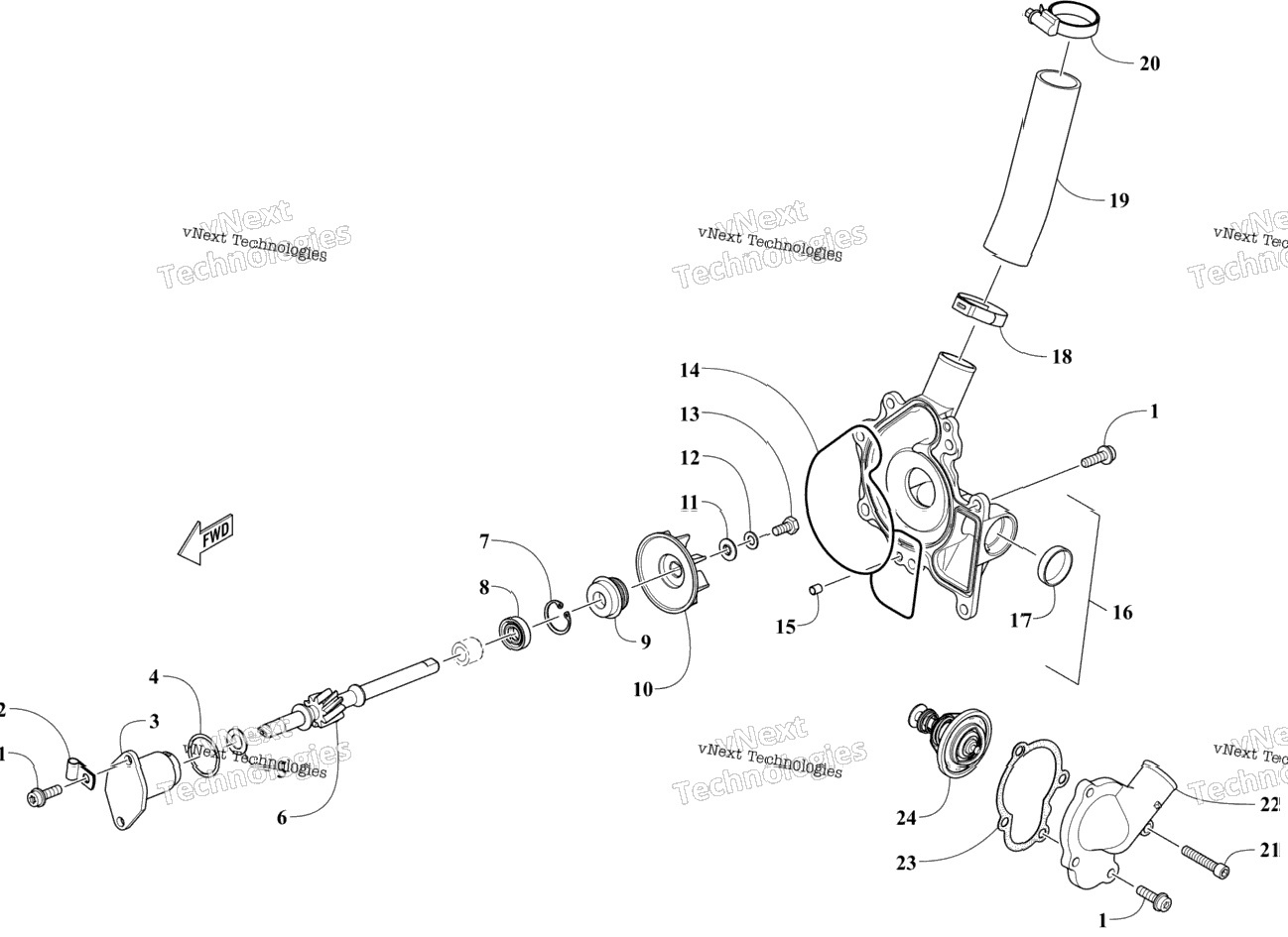 Water Pump And Thermostat