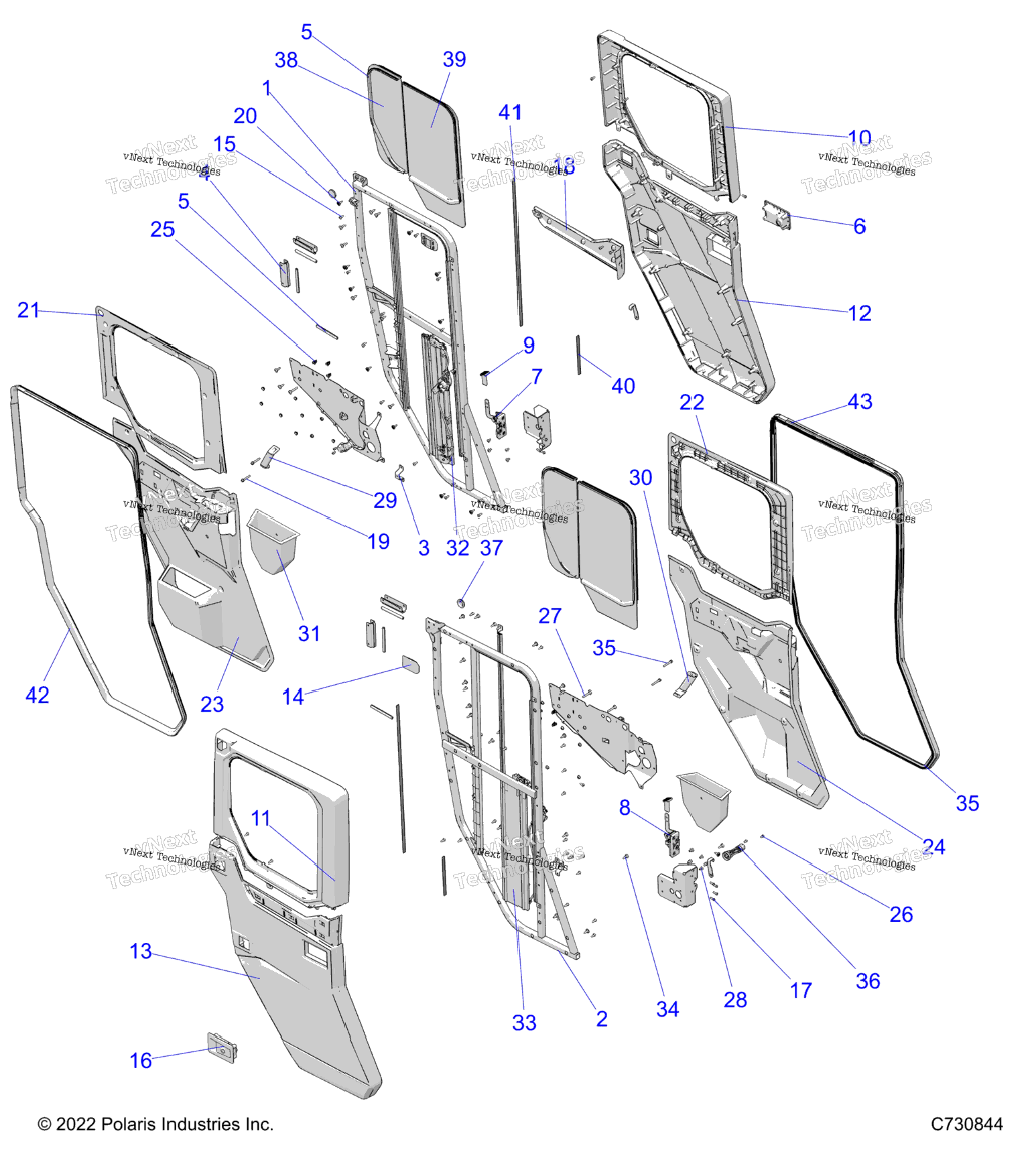 Body, Door, Rear, Crank