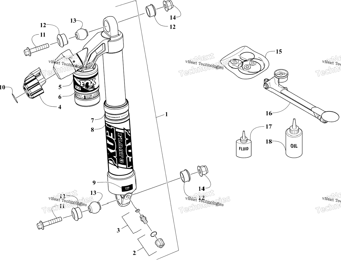 Front Suspension Shock Absorber Assembly