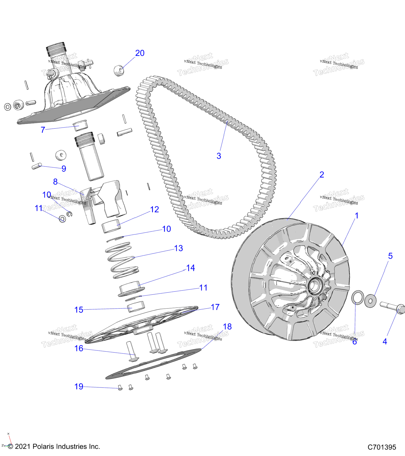 Drive Train, Secondary Clutch