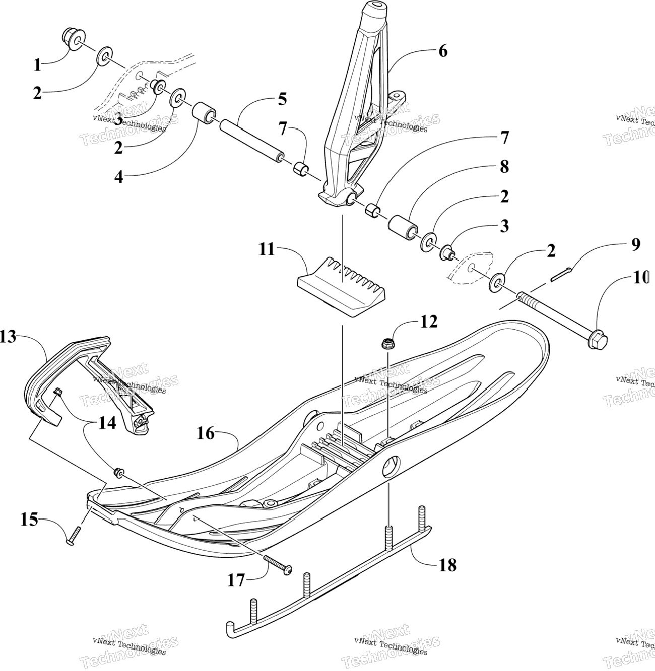 Ski And Spindle Assembly