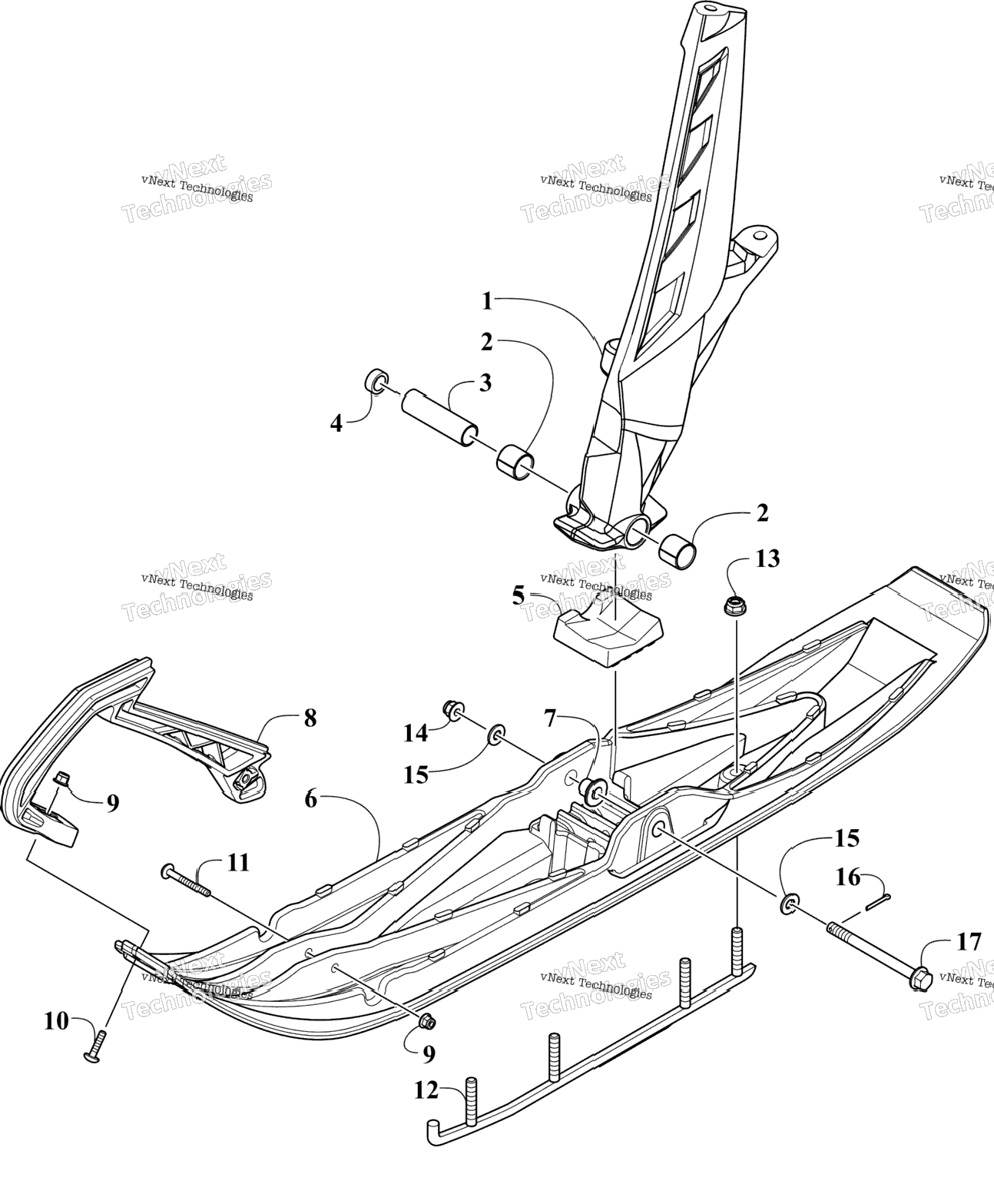 Ski And Spindle Assembly