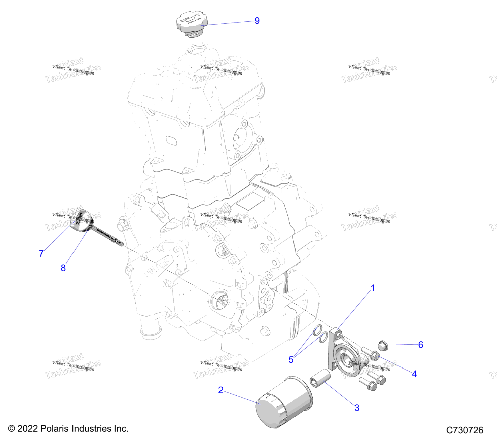 Engine, Oil Filter And Dipstick