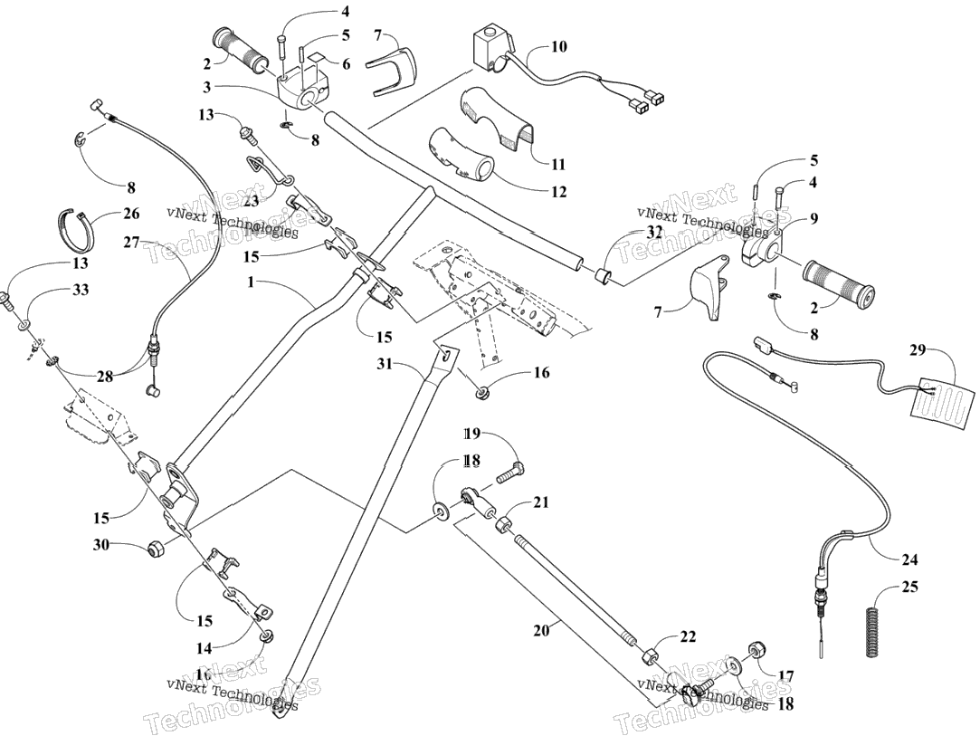 Steering Post And Tie Rod Assembly