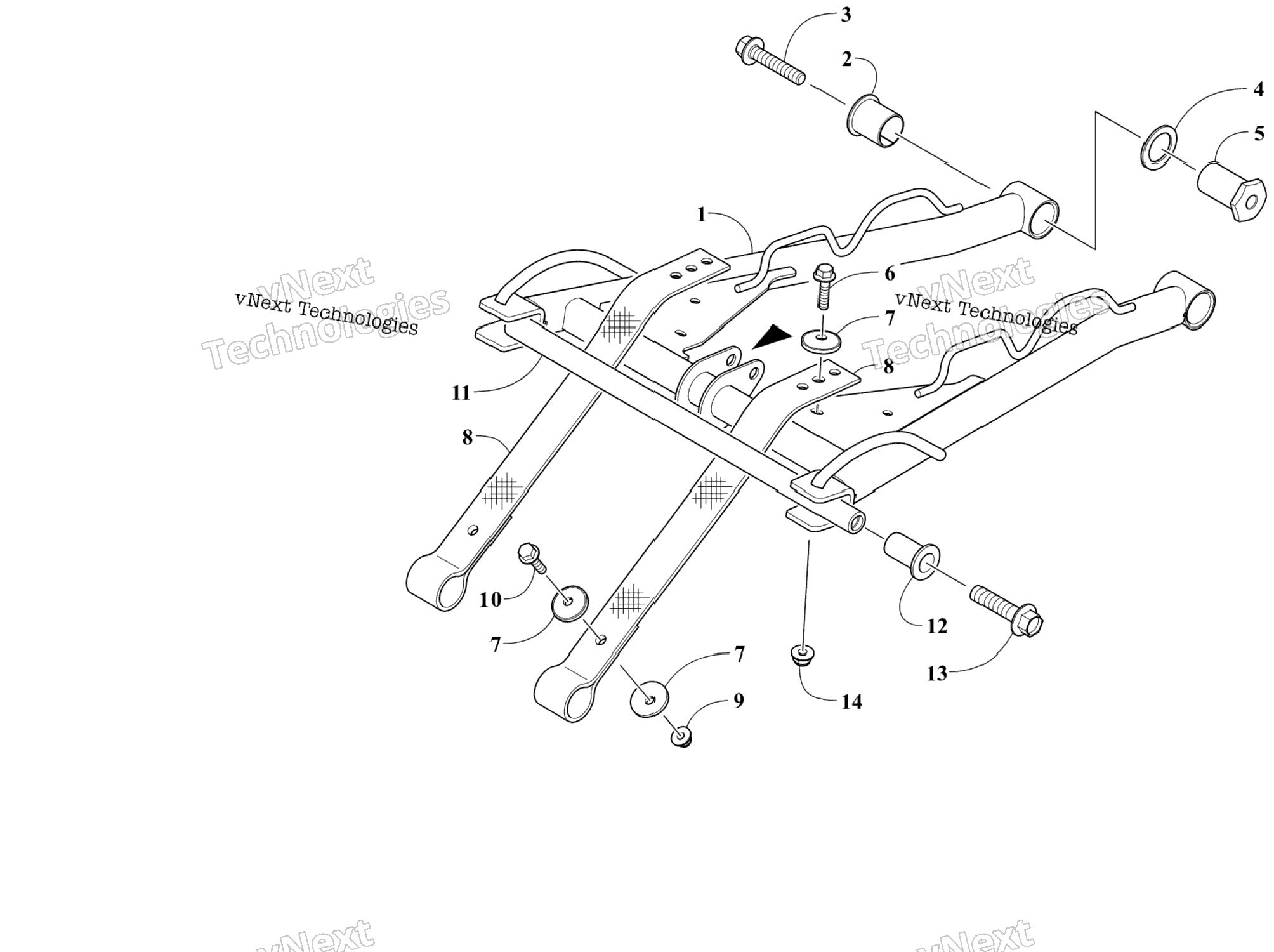 Rear Suspension Front Arm Assembly