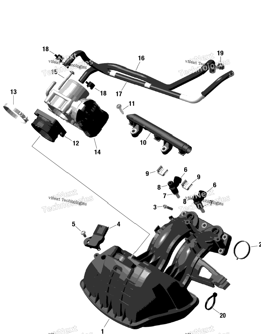 Rotax - Air Intake Manifold And Throttle Body