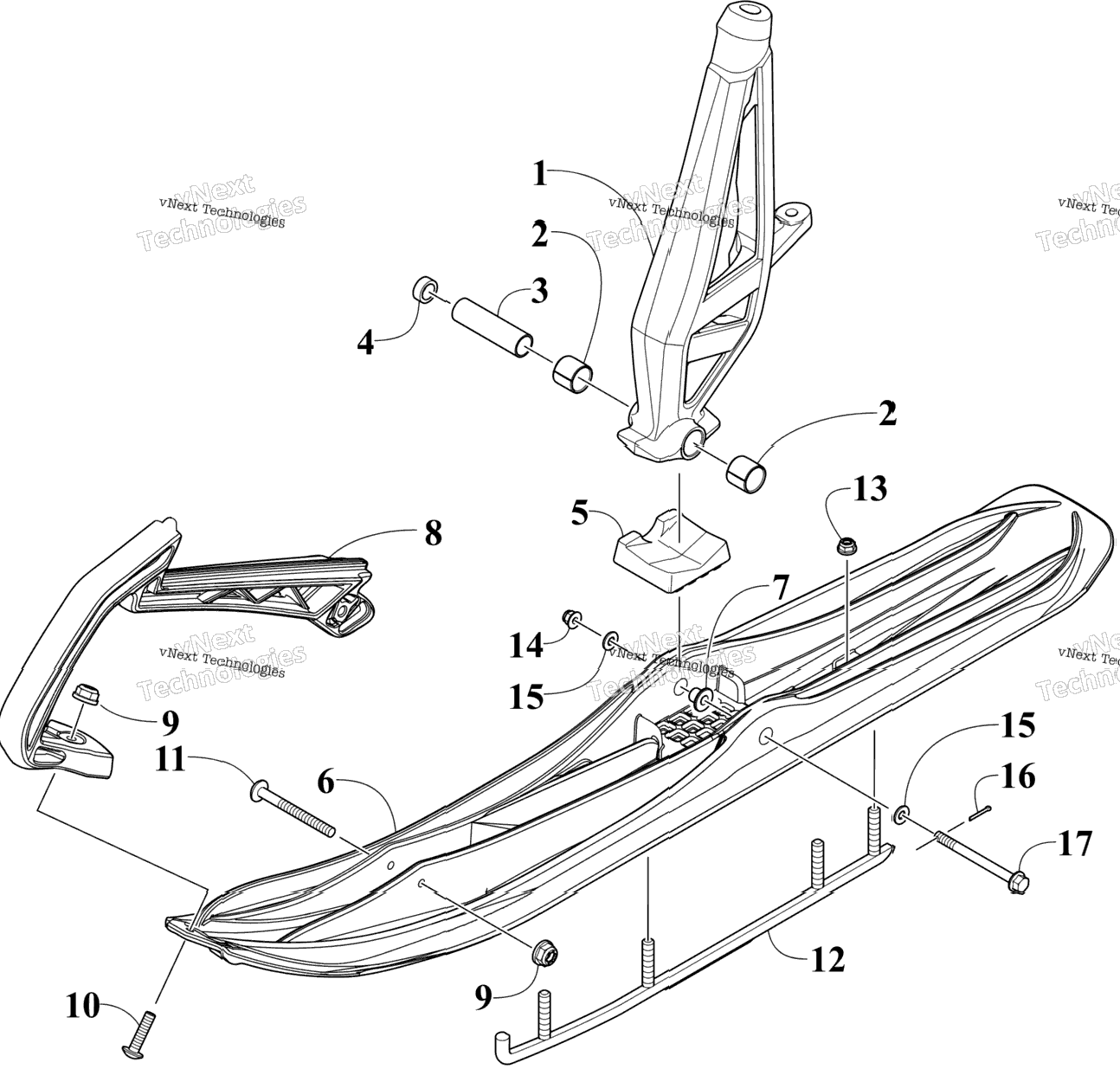 Ski And Spindle Assembly