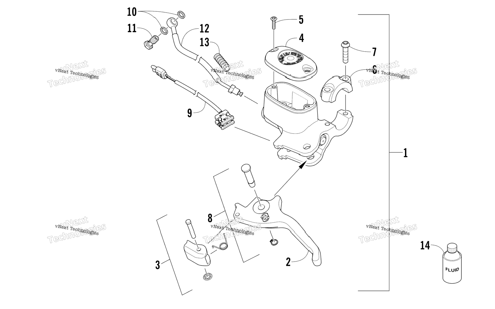 Hydraulic Brake Control Assembly