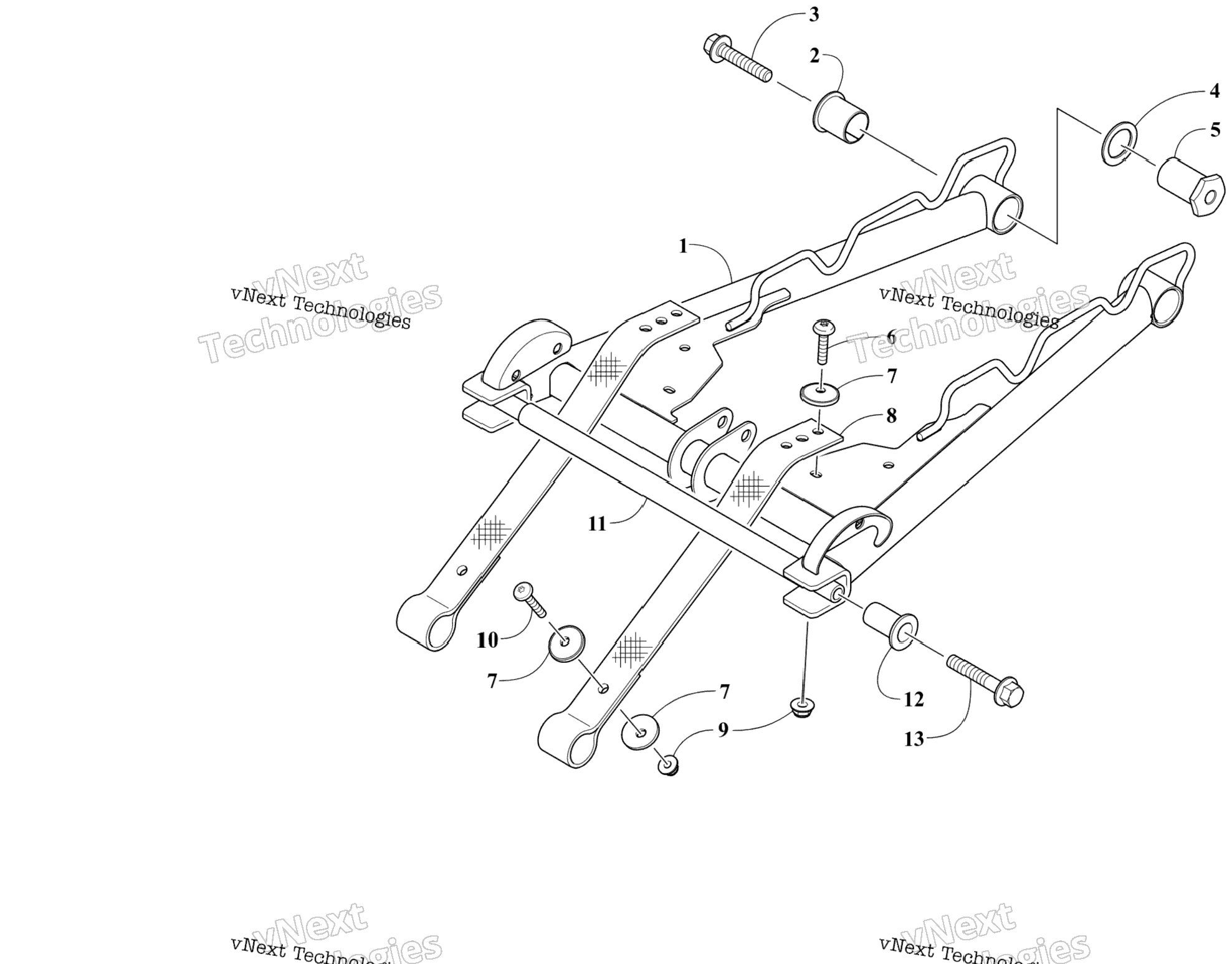 Rear Suspension Front Arm Assembly