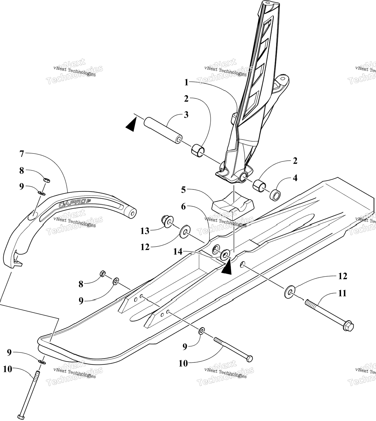 Ski And Spindle Assembly