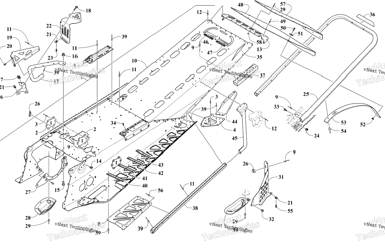 Tunnel, Rear Bumper, And Snowflap Assembly