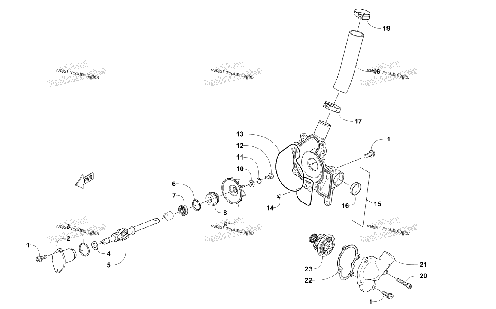 Water Pump And Thermostat