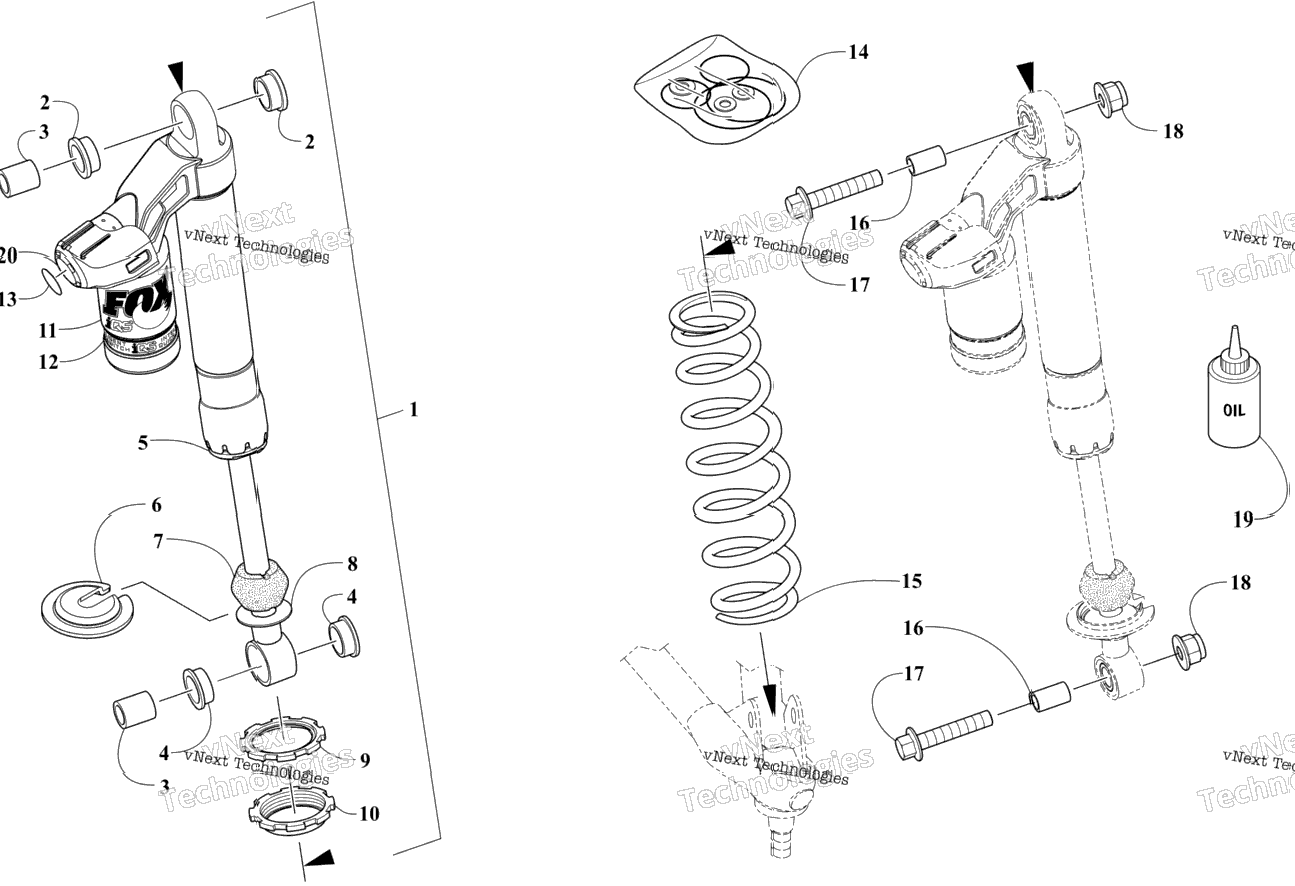 Front Suspension Shock Absorber Assembly