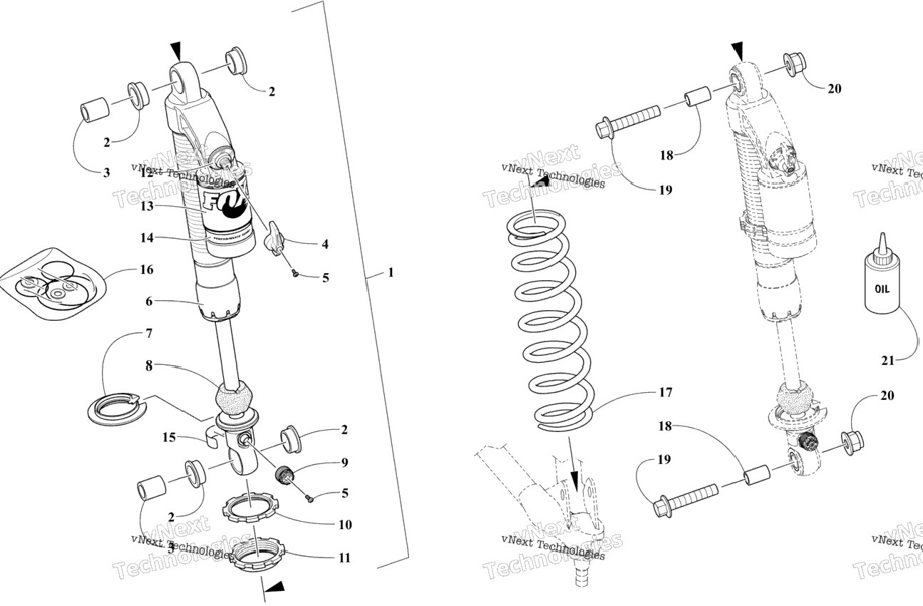 Front Suspension Shock Absorber Assembly