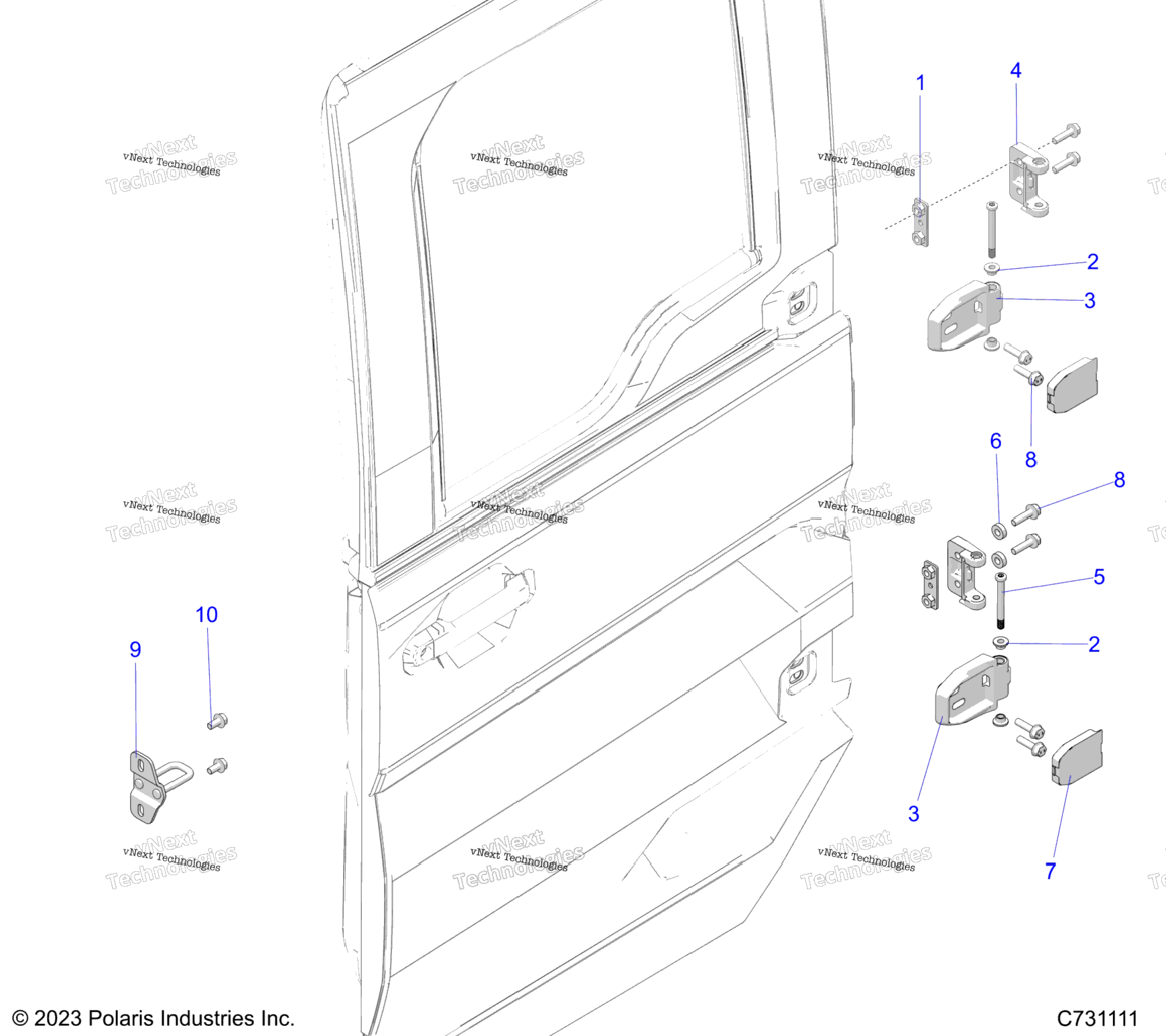 Body, Door Mounting, Rear