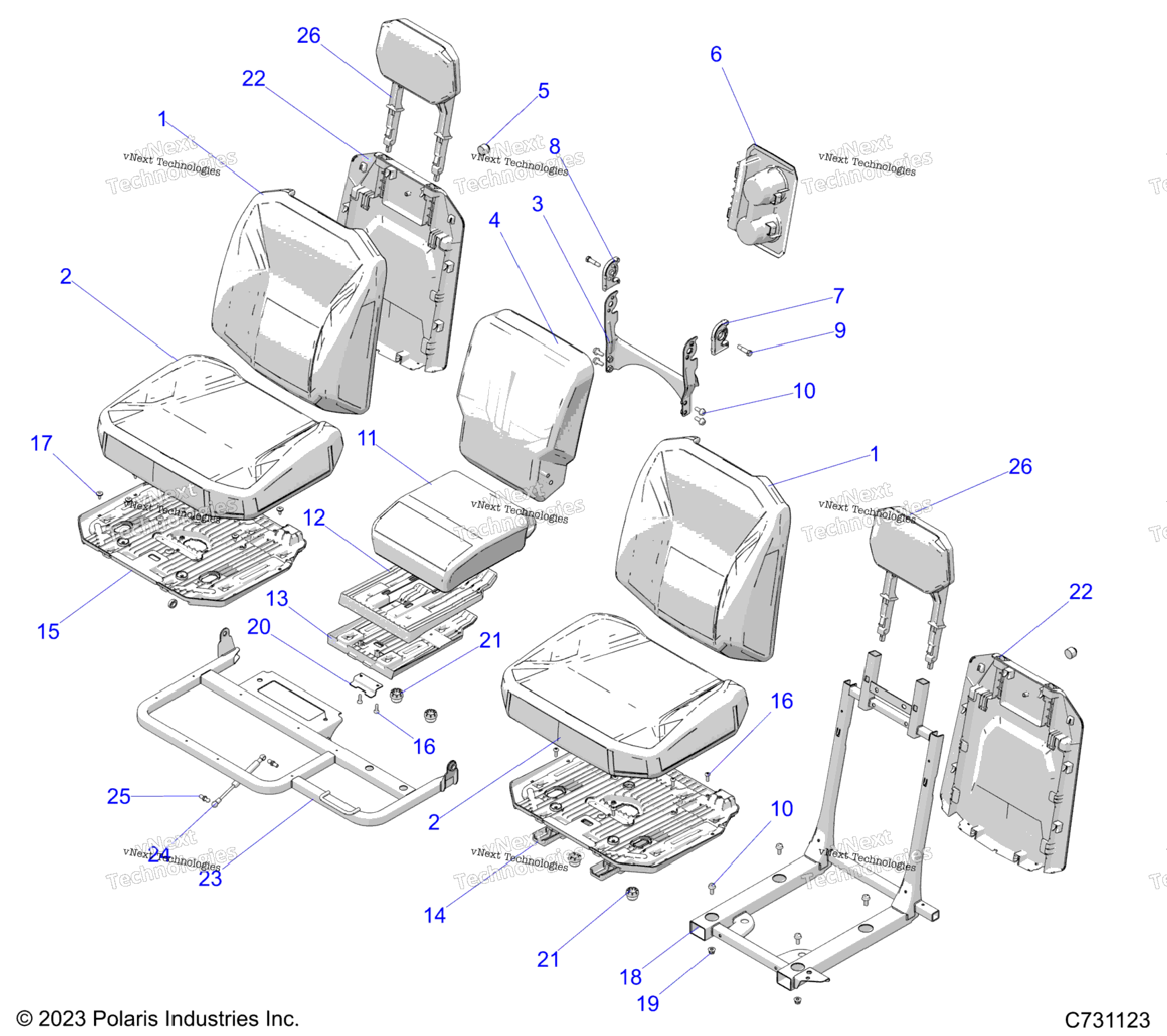 Body, Seat Asm., Rear