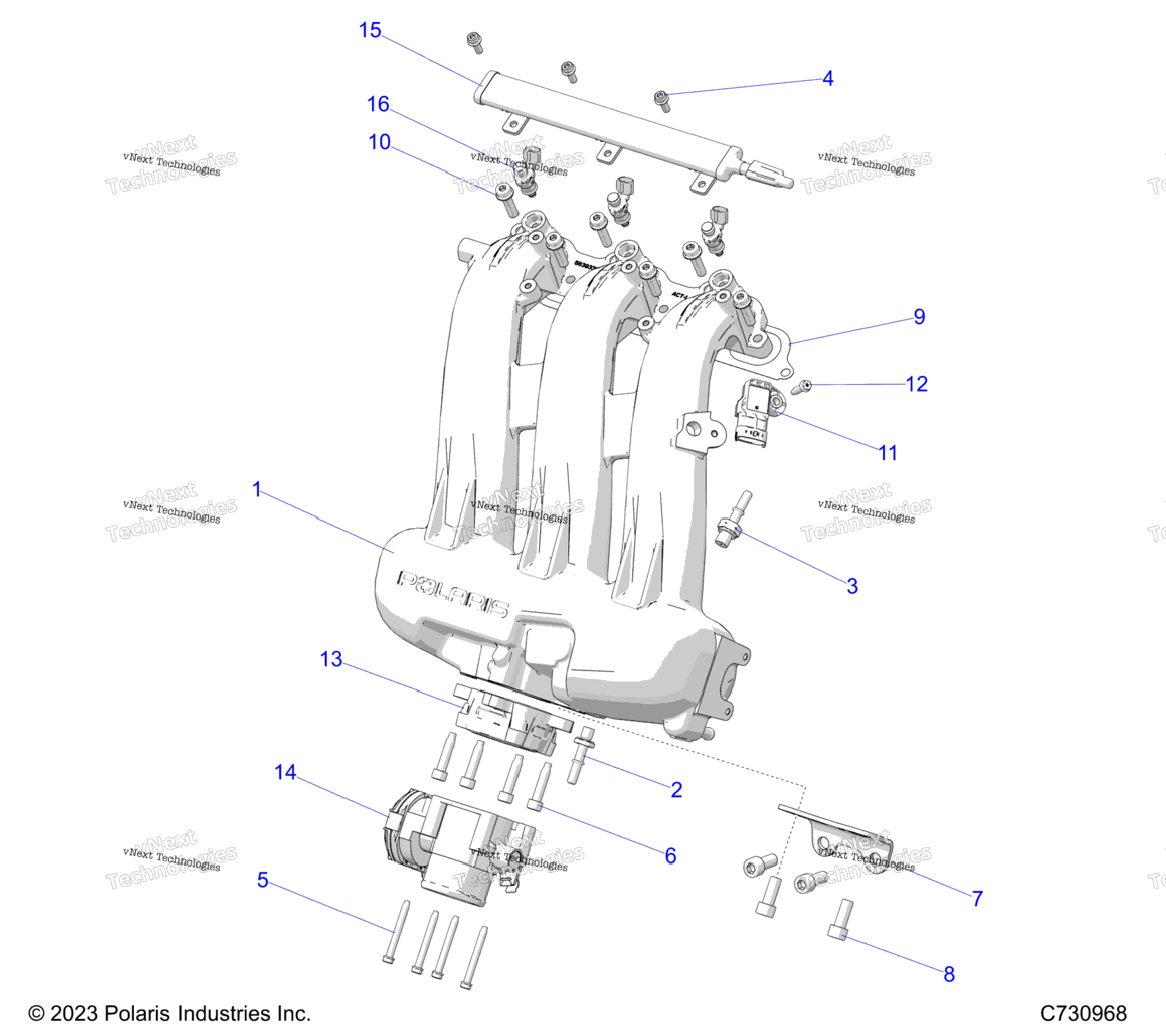 Engine, Intake Manifold, Throttle Body, Fuel Rail