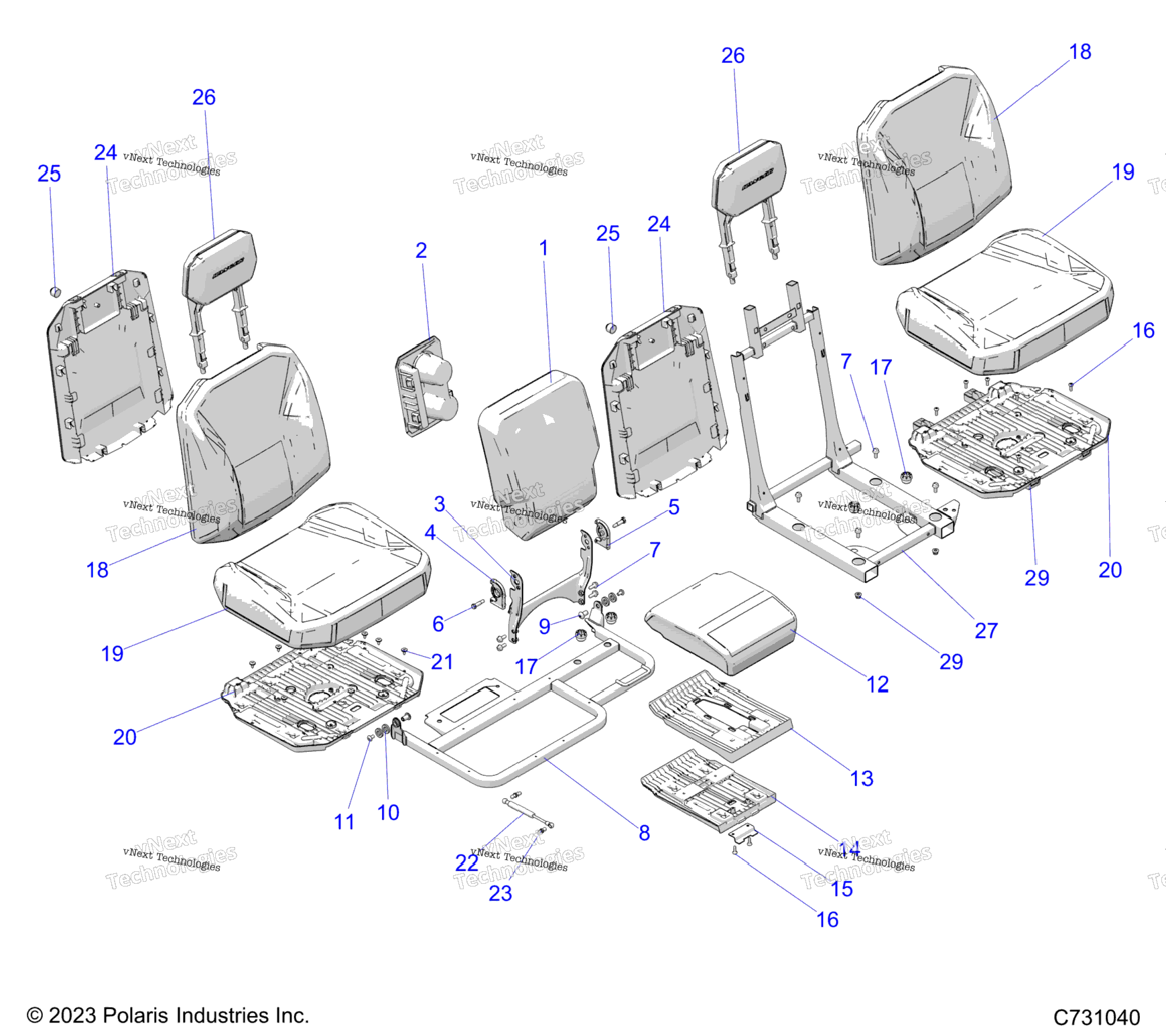 Body, Seat Asm., Rear