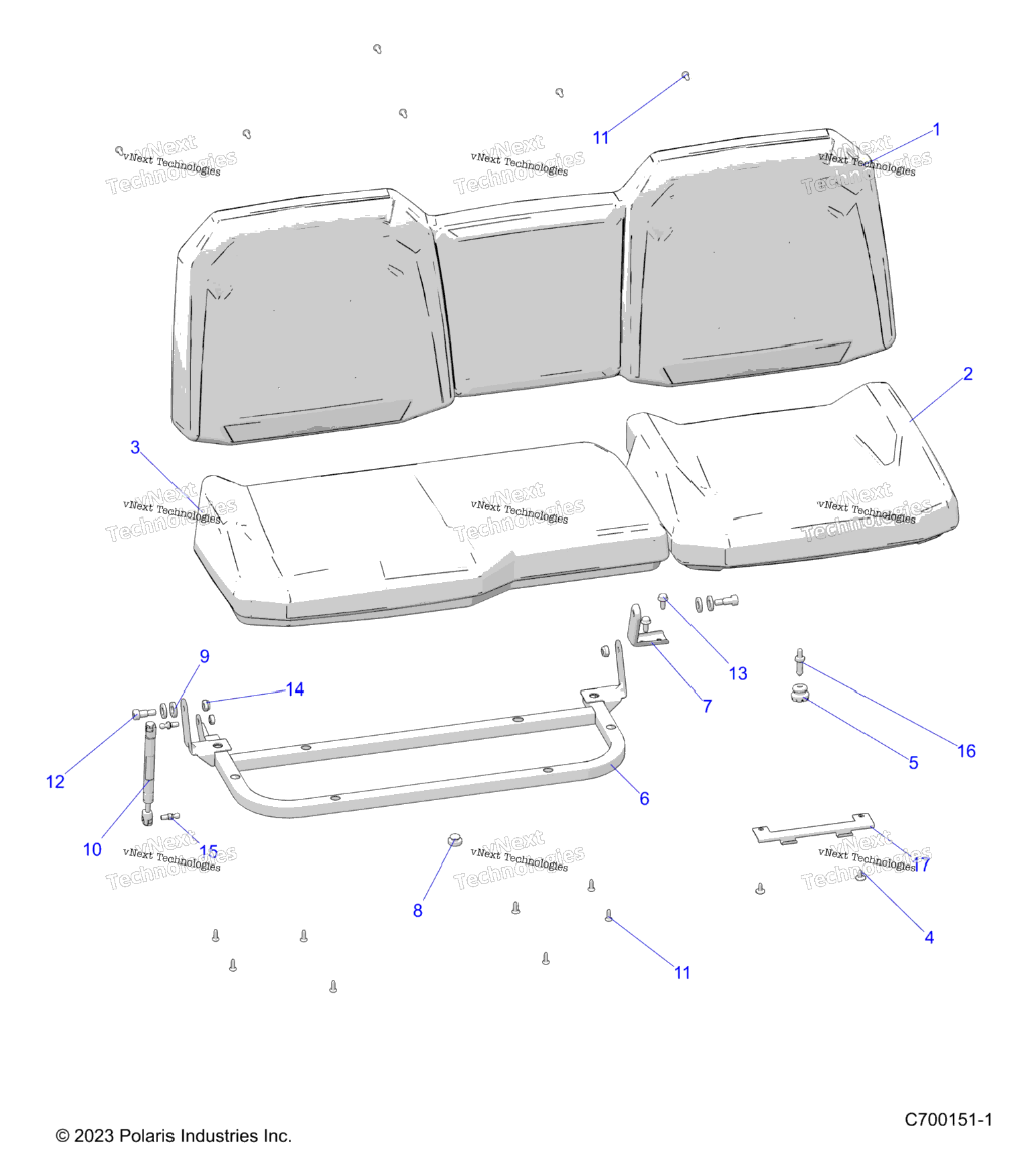 Body, Seat Asm. Rear