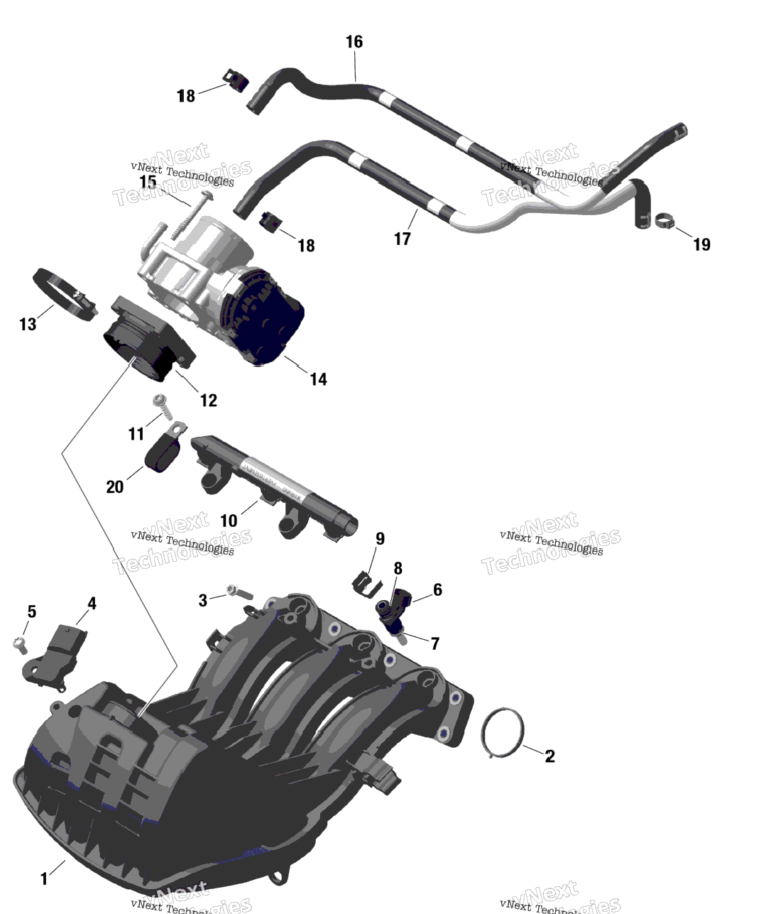 Rotax - Air Intake Manifold And Throttle Body