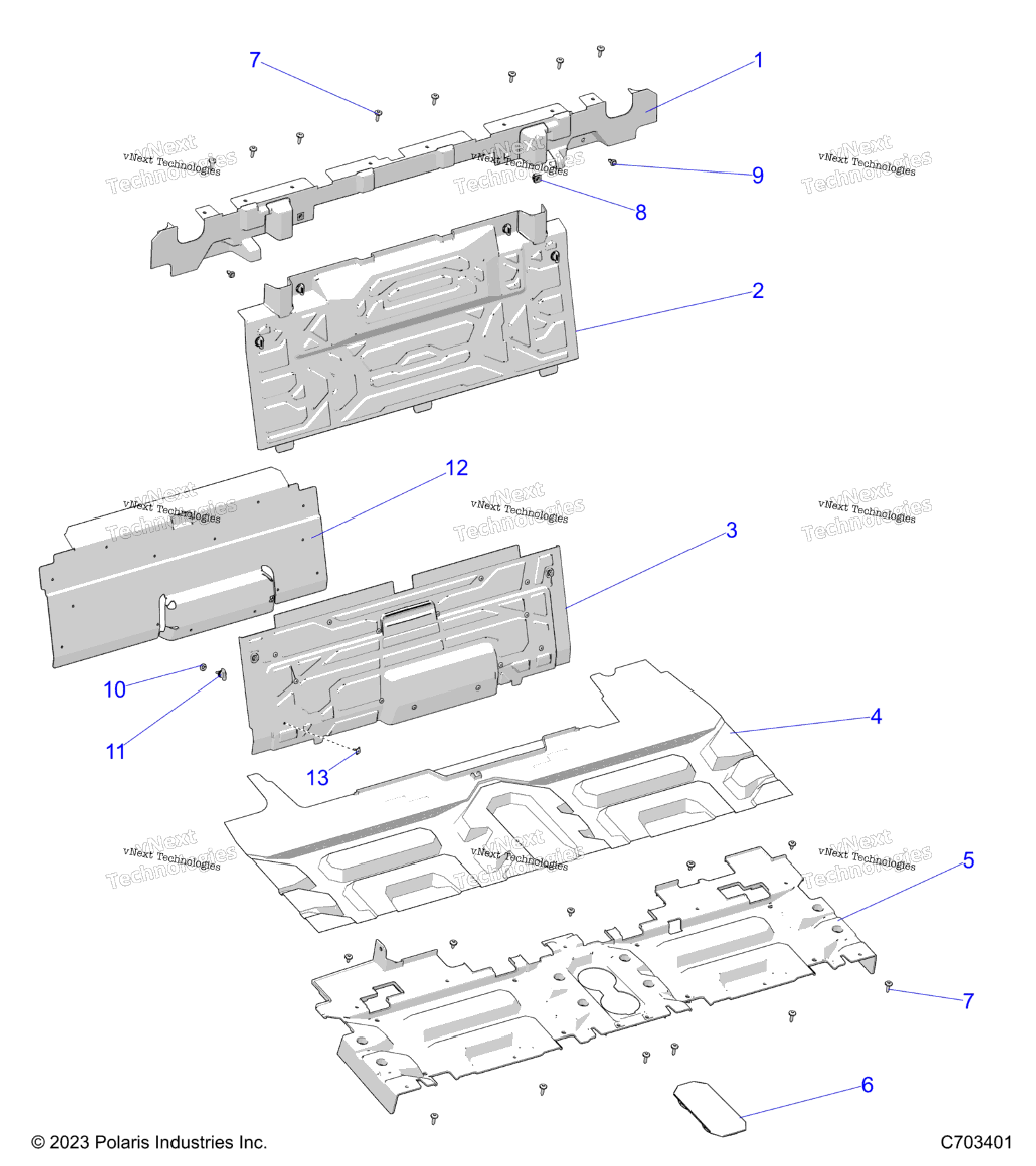 Body, Rear Closeoff, Center Panels