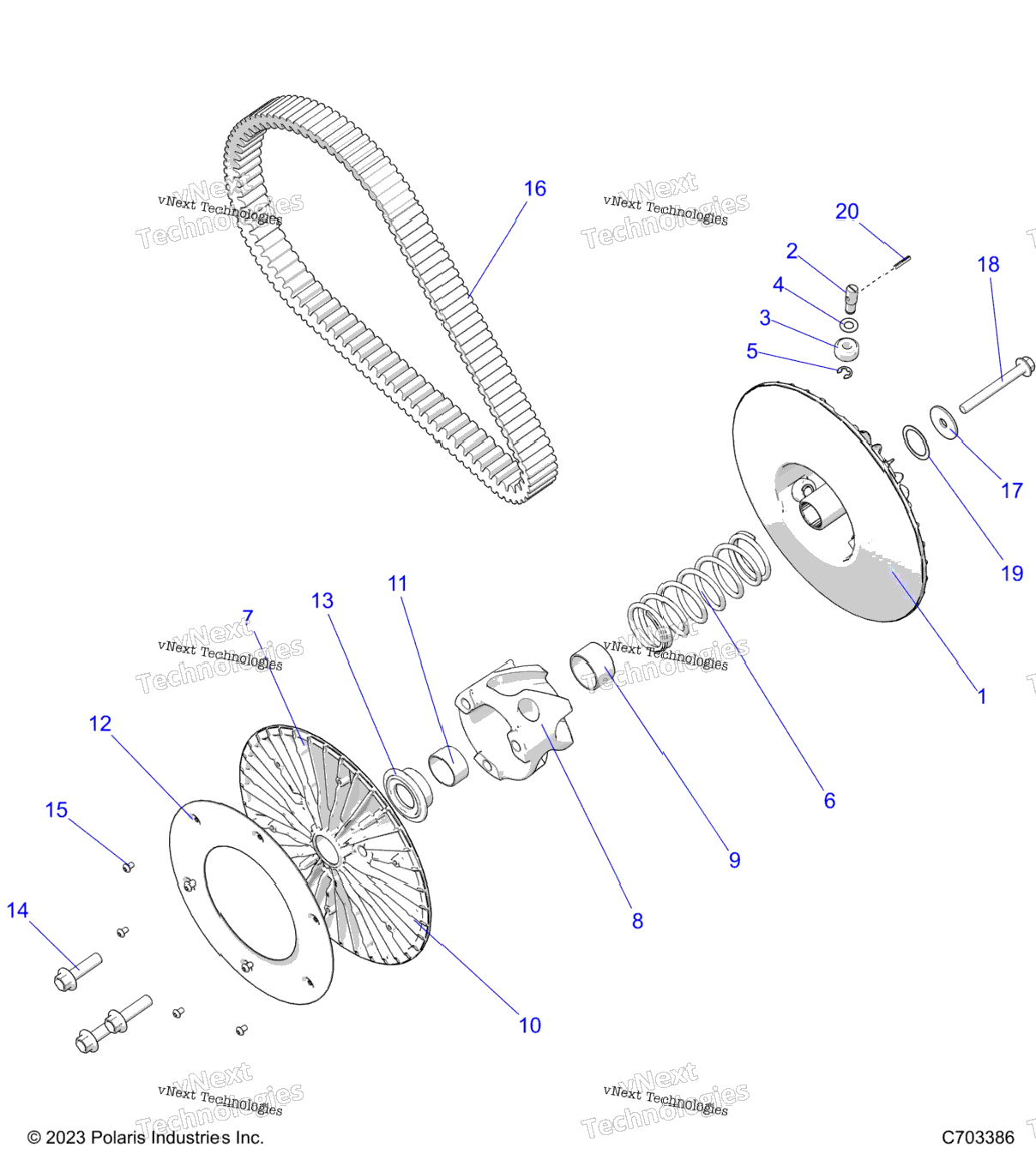 Drive Train, Secondary ClutchBelt