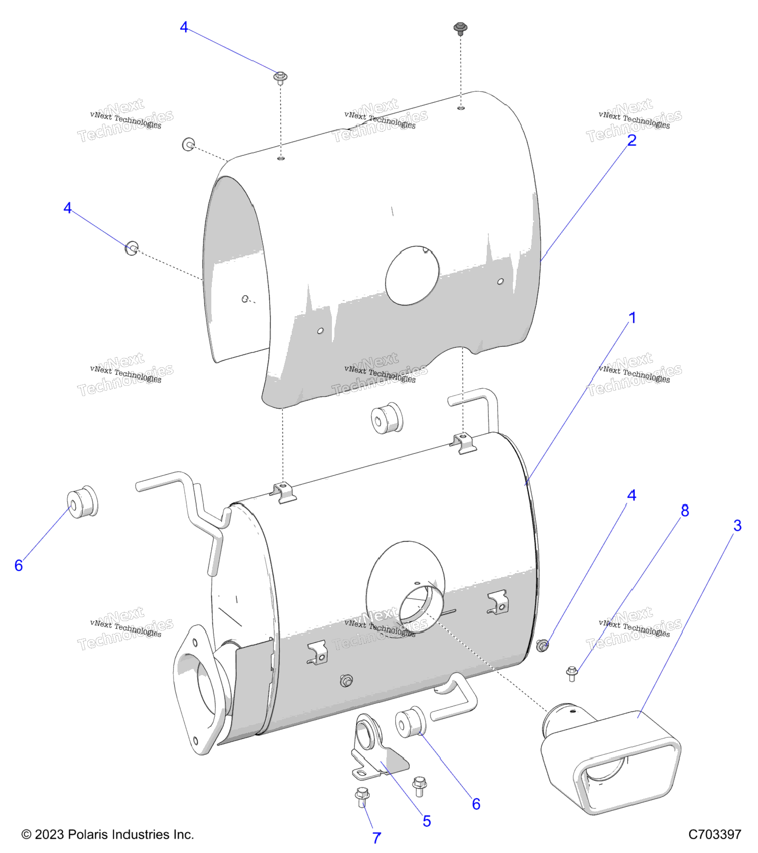 Engine, Exhaust System, Silencer And Related