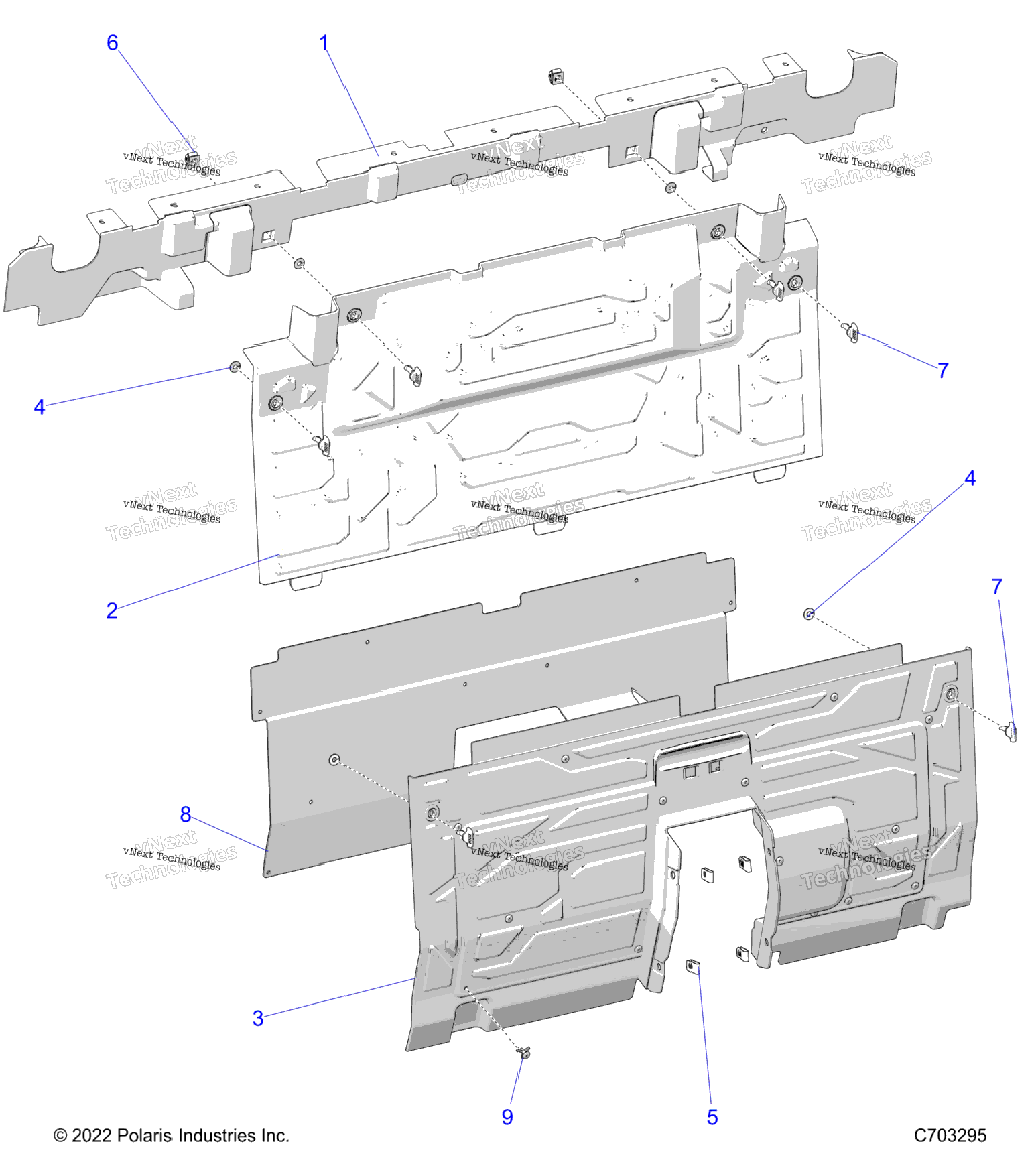 Body, Rear Closeoff, Center Panels