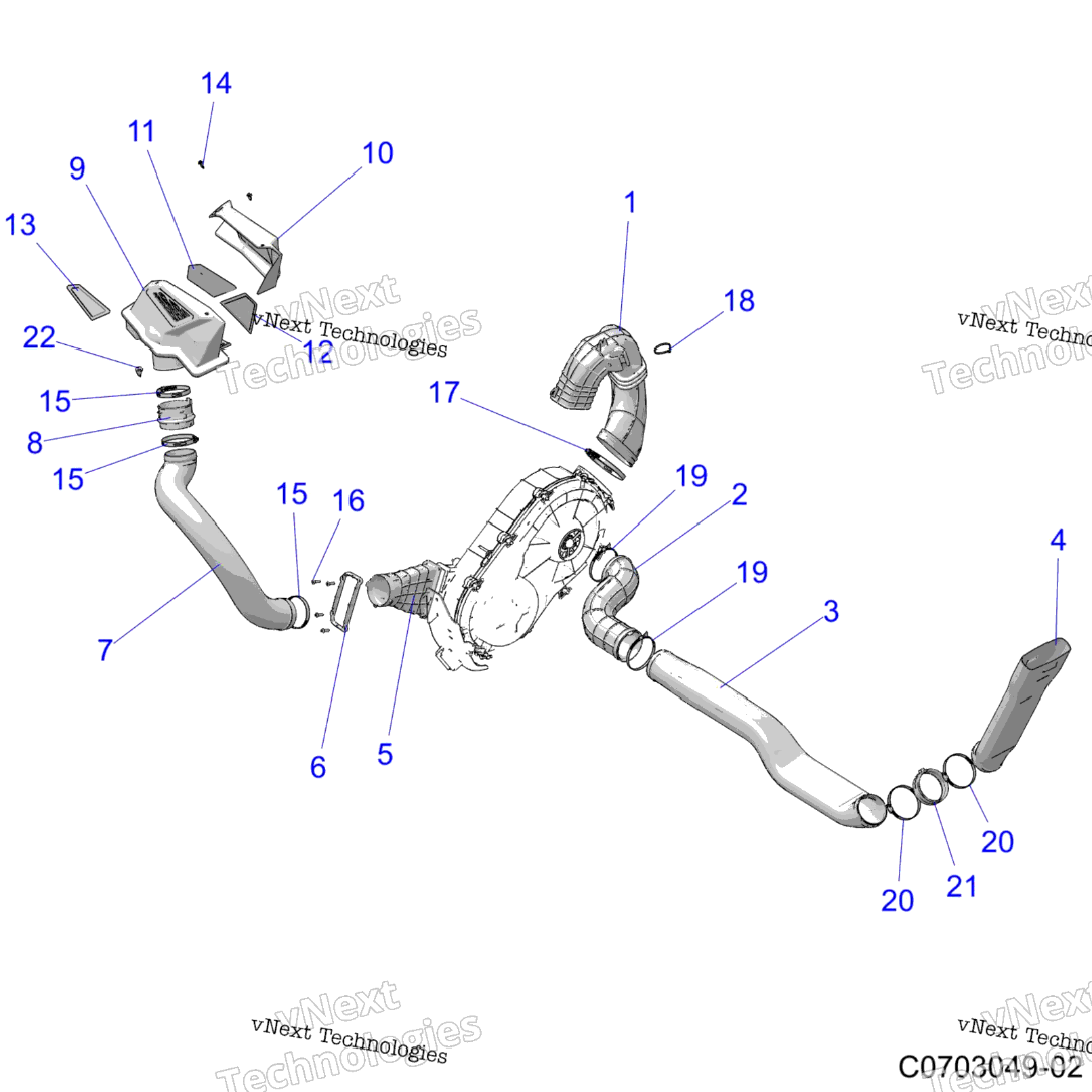 Drive Train, Clutch Cover, Ducting