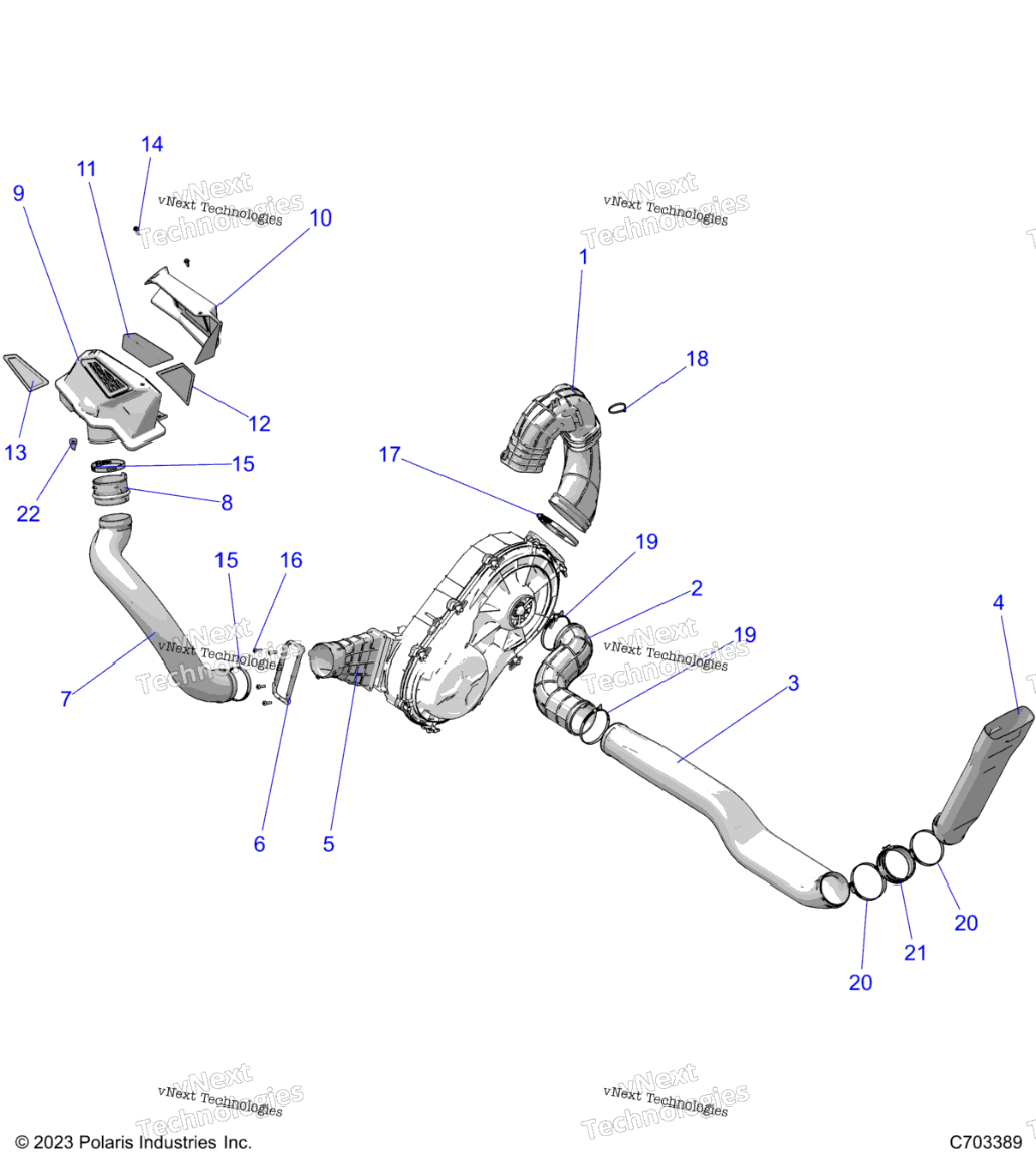 Drive Train, Clutch Cover, Ducting