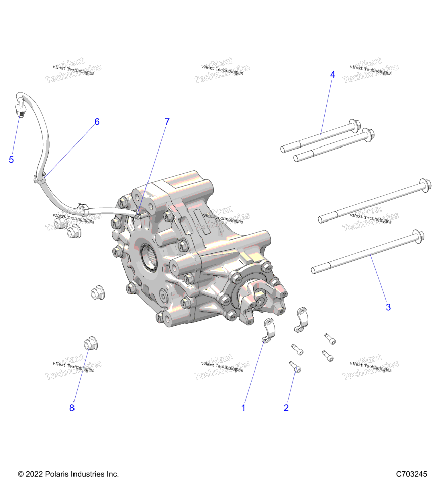 Drive Train, Gearcase, Rear, Mounting