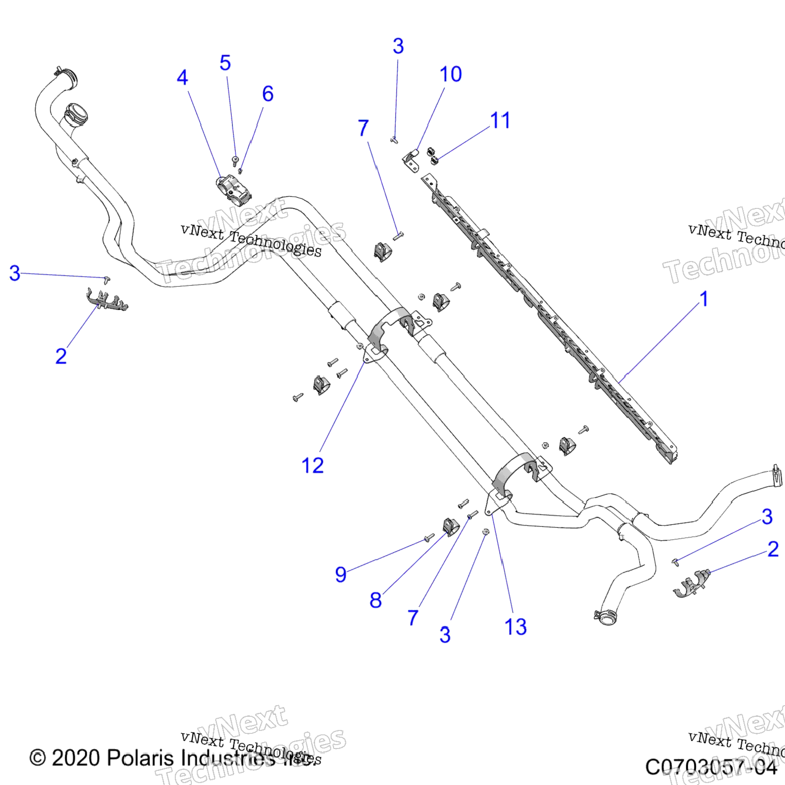 Engine, Cooling, Hose Mounting