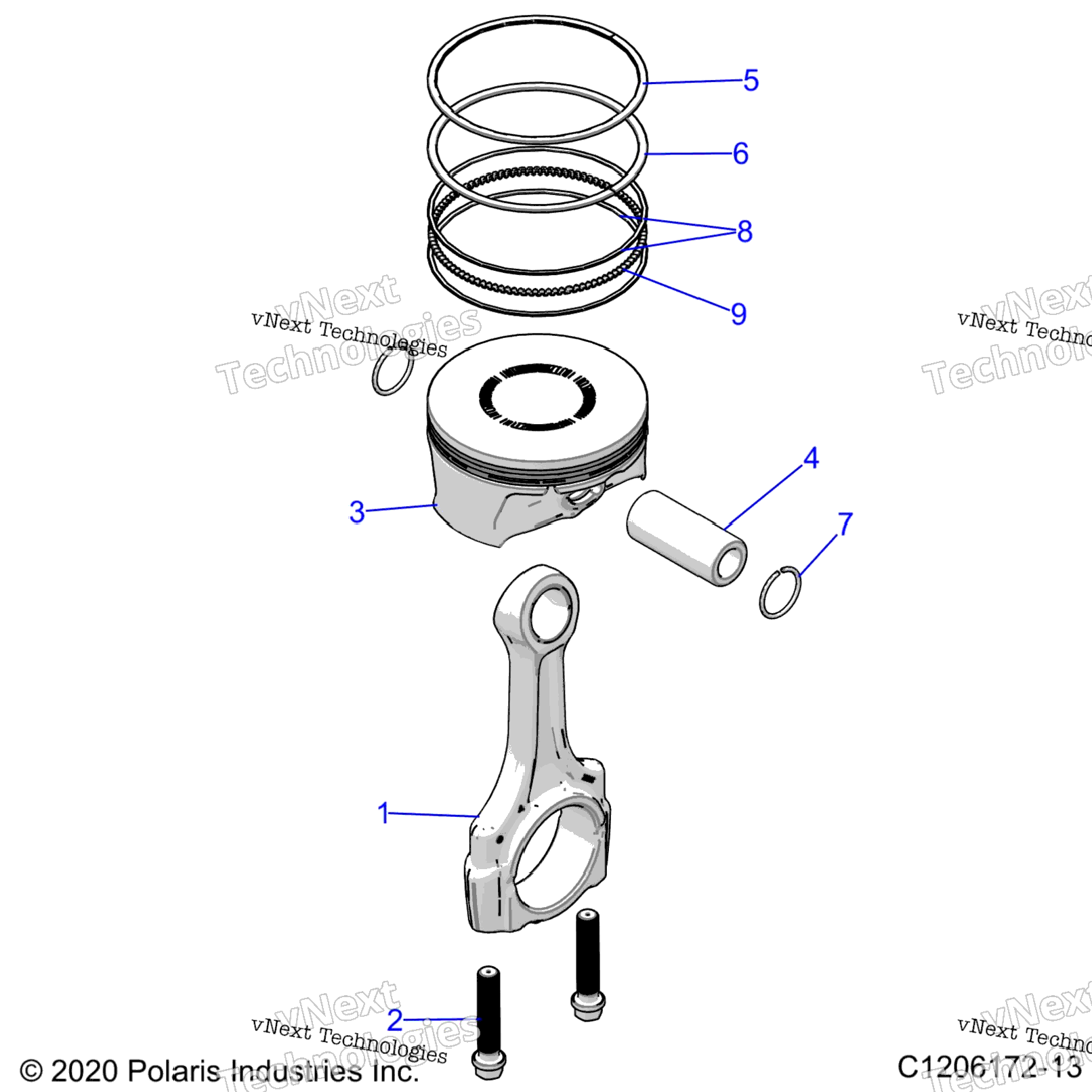 Engine, Piston And Rod