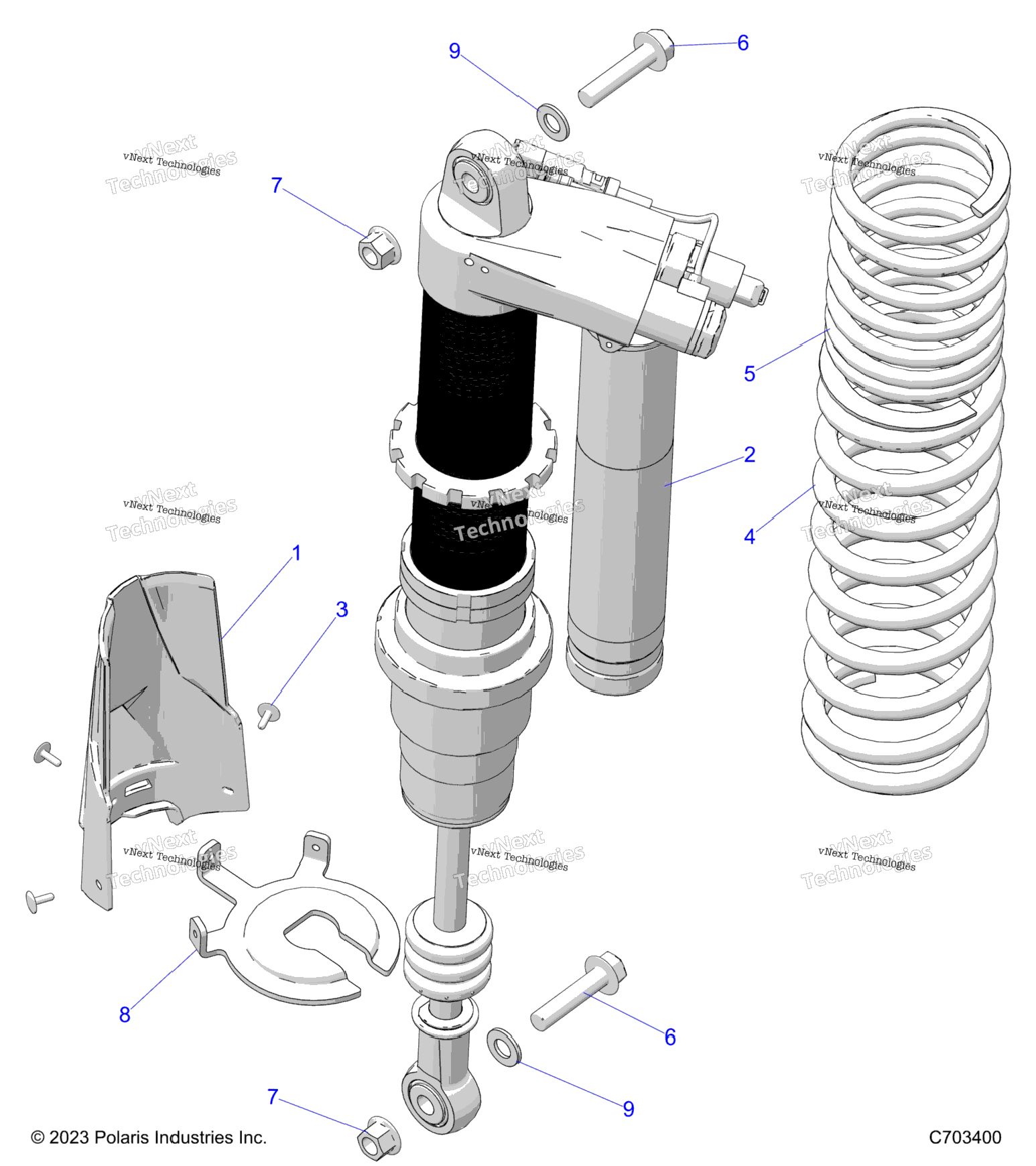 Suspension, Rear Shock Mounting, Deluxe