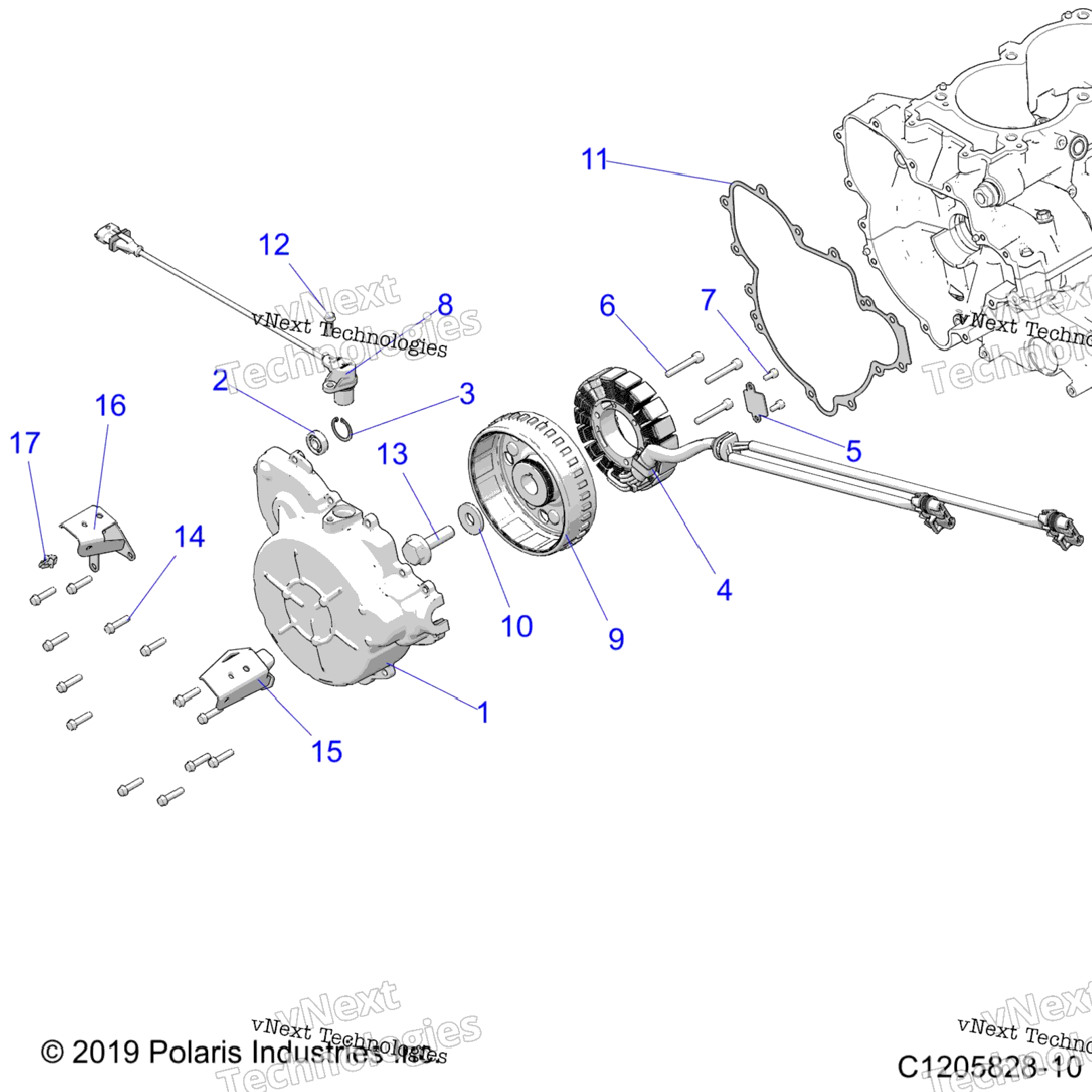 Engine, Stator And Flywheel