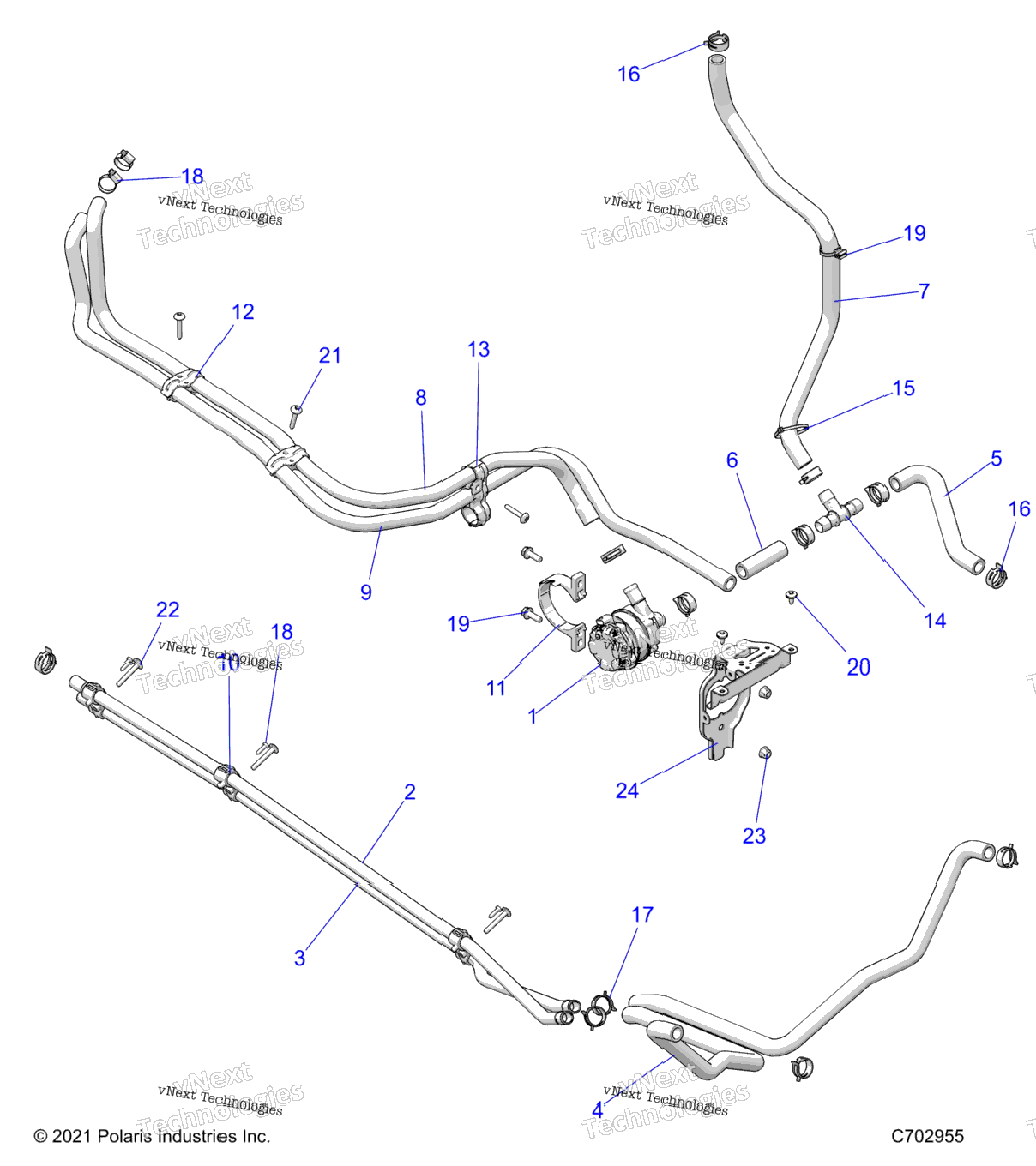 Engine, Cooling Routing Manifold