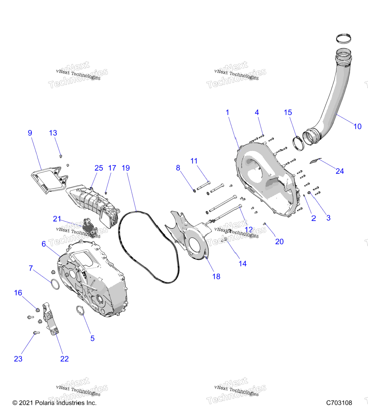 Drive Train, Clutch Cover And Ducting