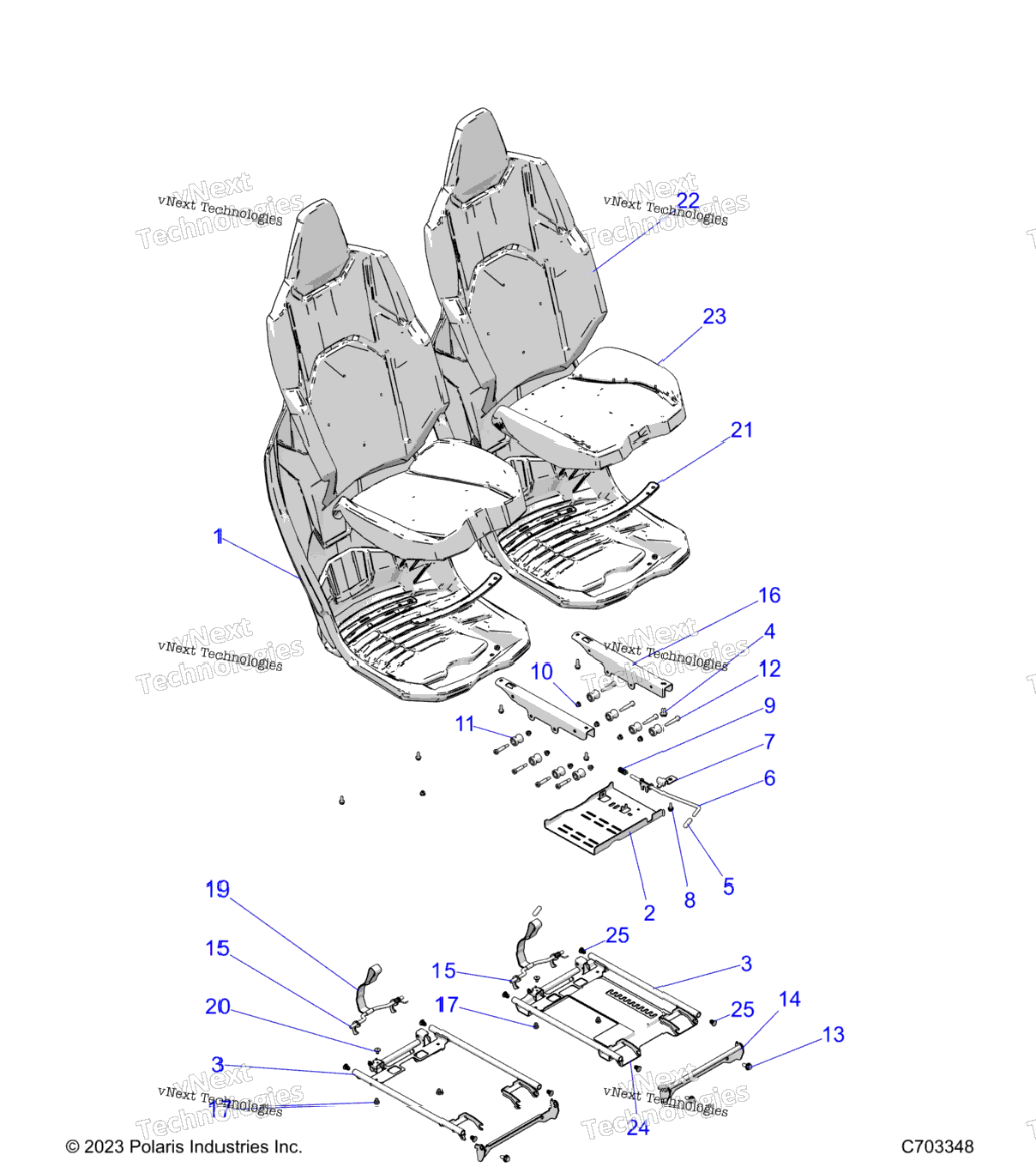 Body, Seat Asm. And Slider, Front