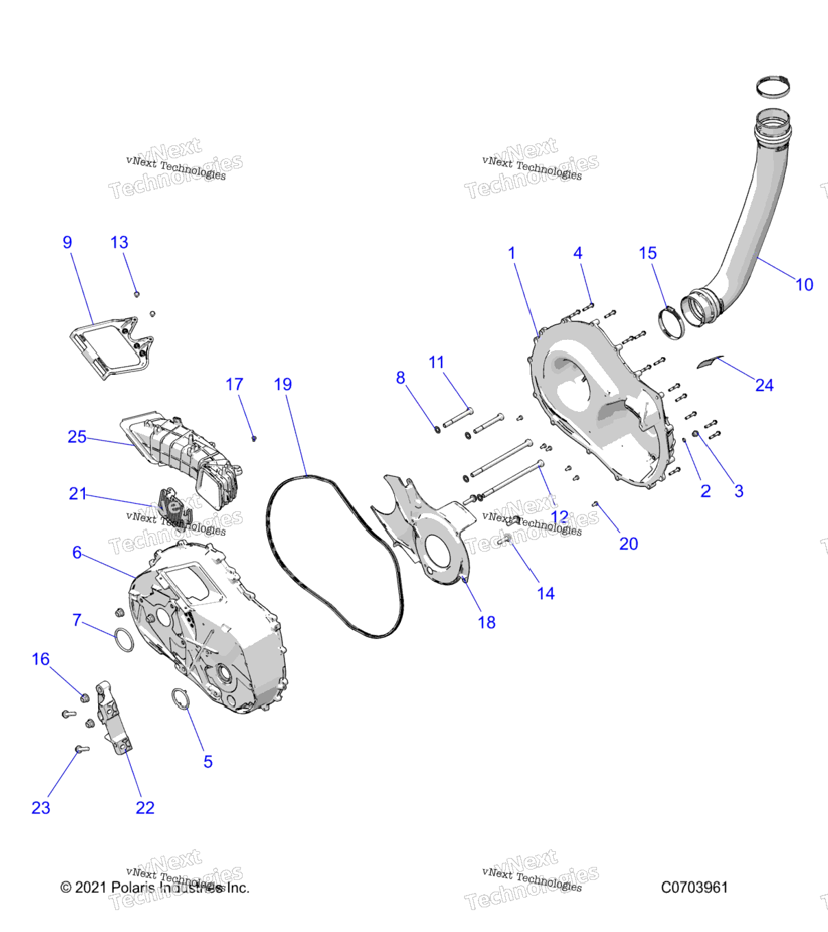 Drive Train, Clutch Cover And Ducting