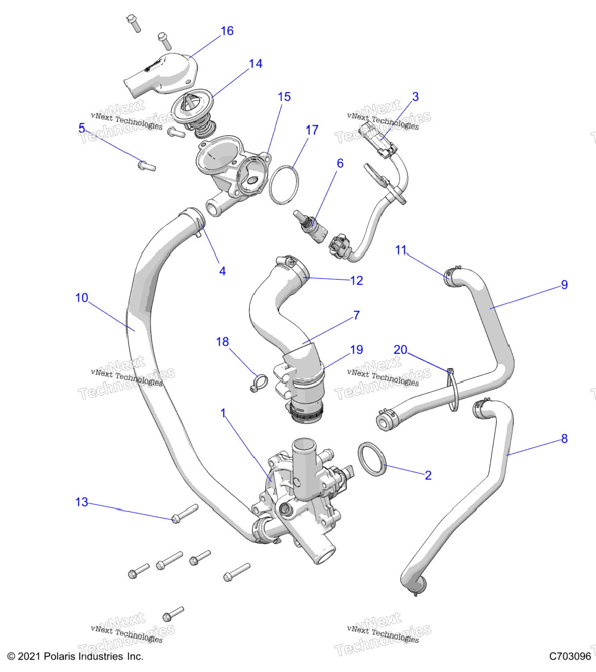 Engine, Waterpump And Bypass